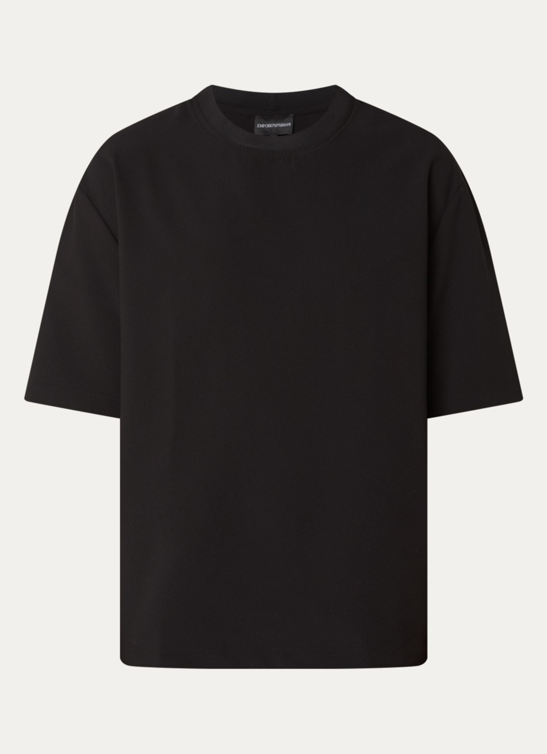 Armani T-shirt met structuur - voorkant 3 zwart