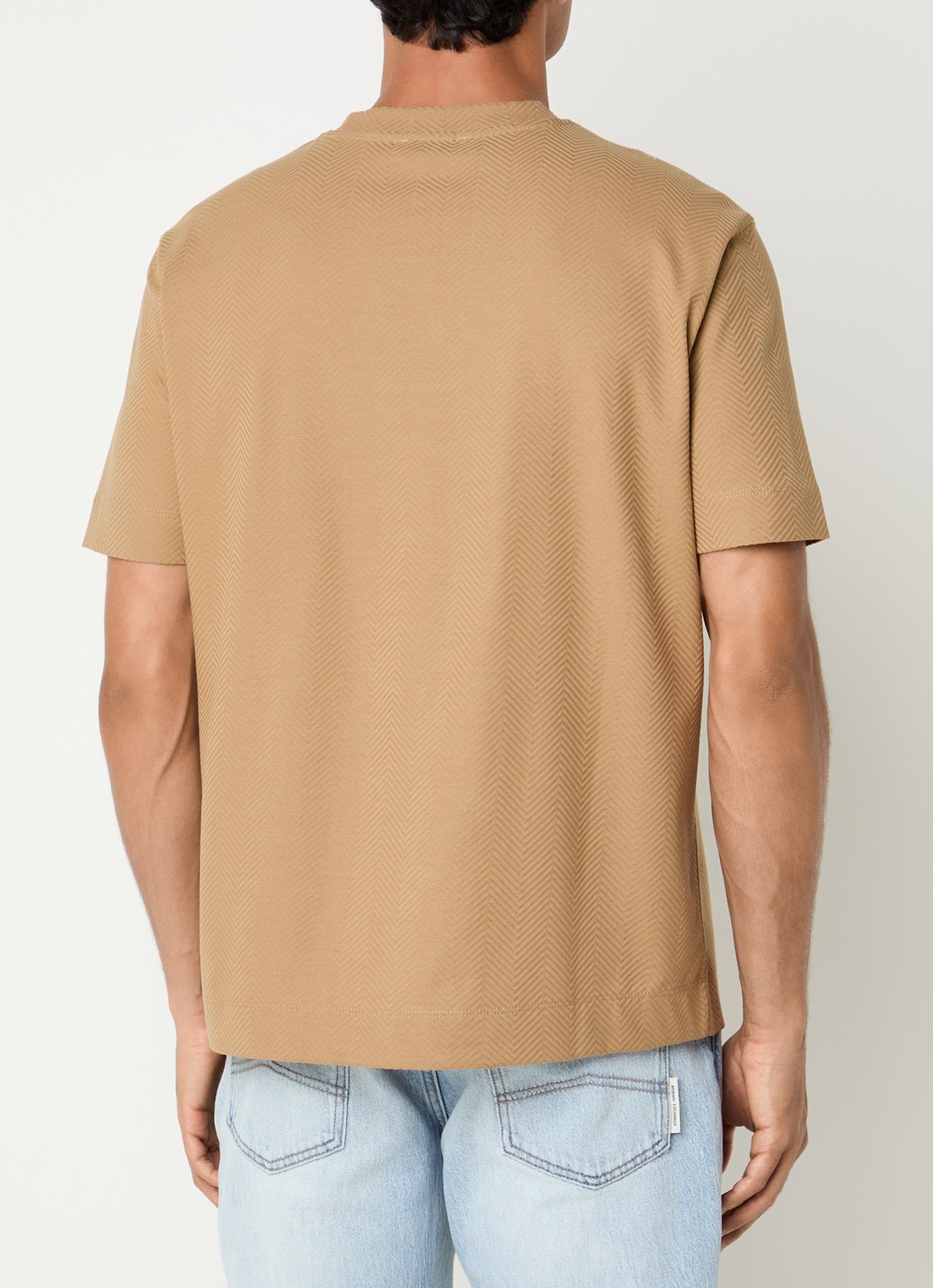 Armani T-shirt met structuur - achterkant 3 beige