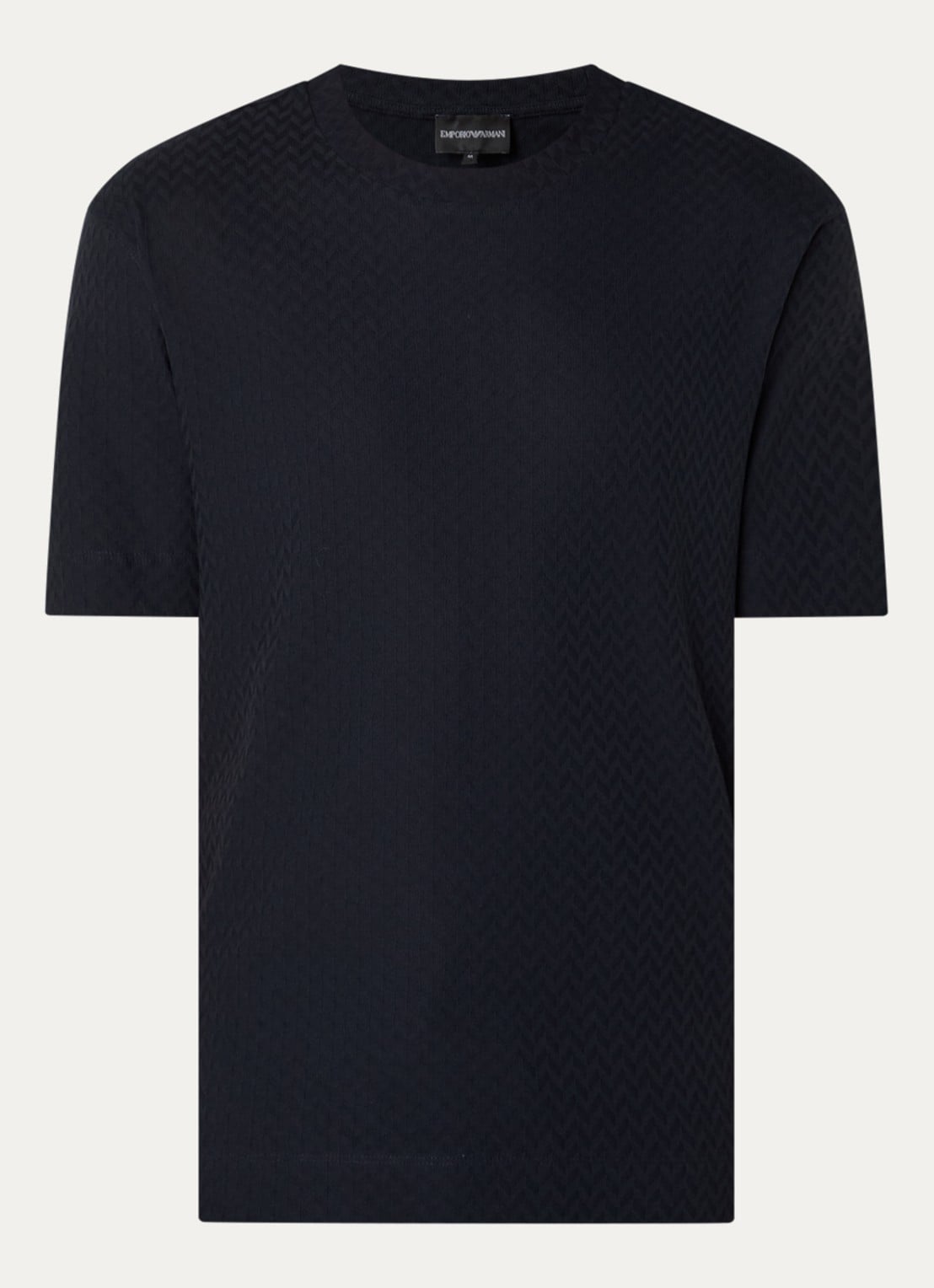 Armani T-shirt met structuur - voorkant donkerblauw