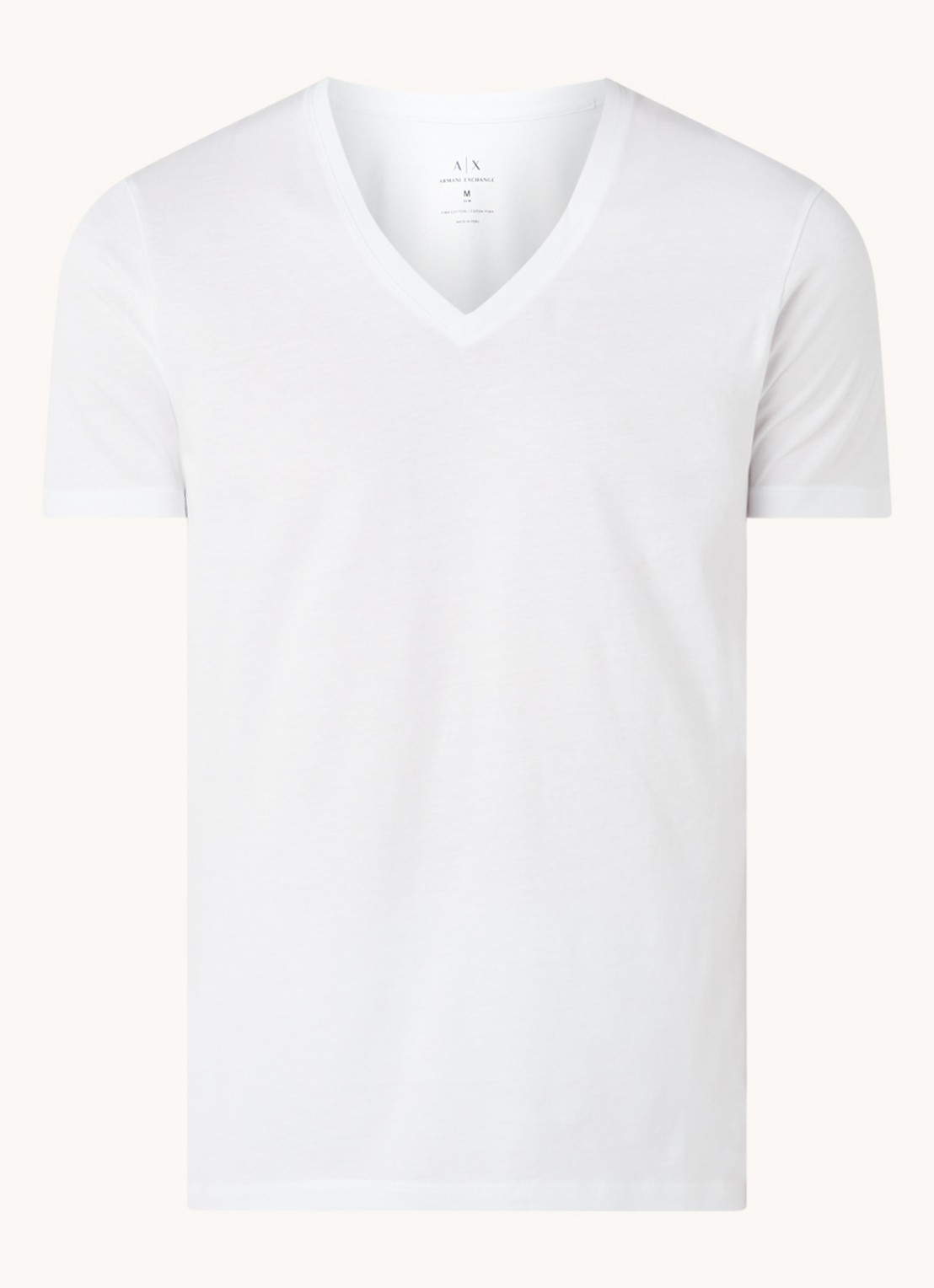 Armani T-shirt met V-hals - voorkant 3 wit