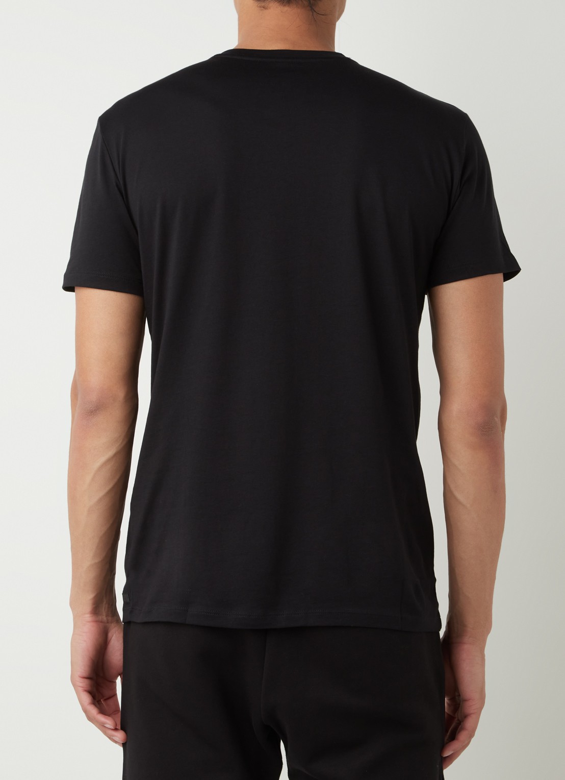 Armani T-shirt met V-hals - achterkant zwart
