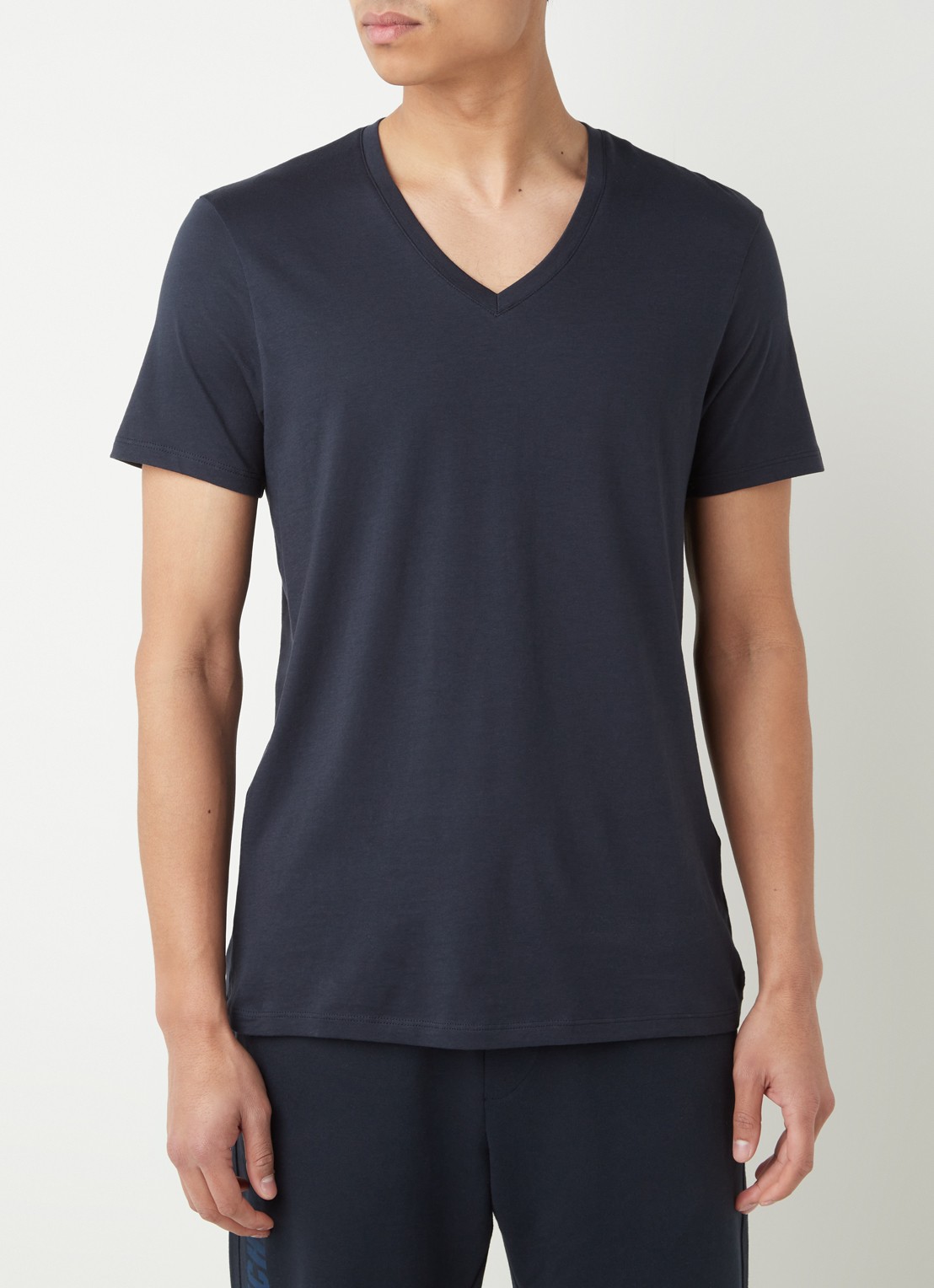 Armani T-shirt met V-hals - detail 4 donkerblauw