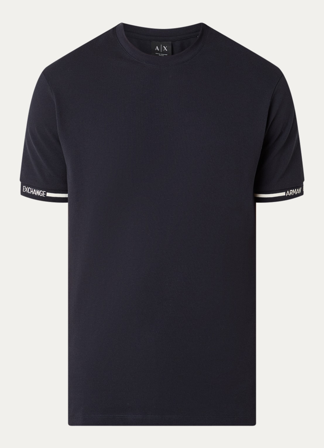 Armani T-shirt van piqué katoen - voorkant 3 donkerblauw