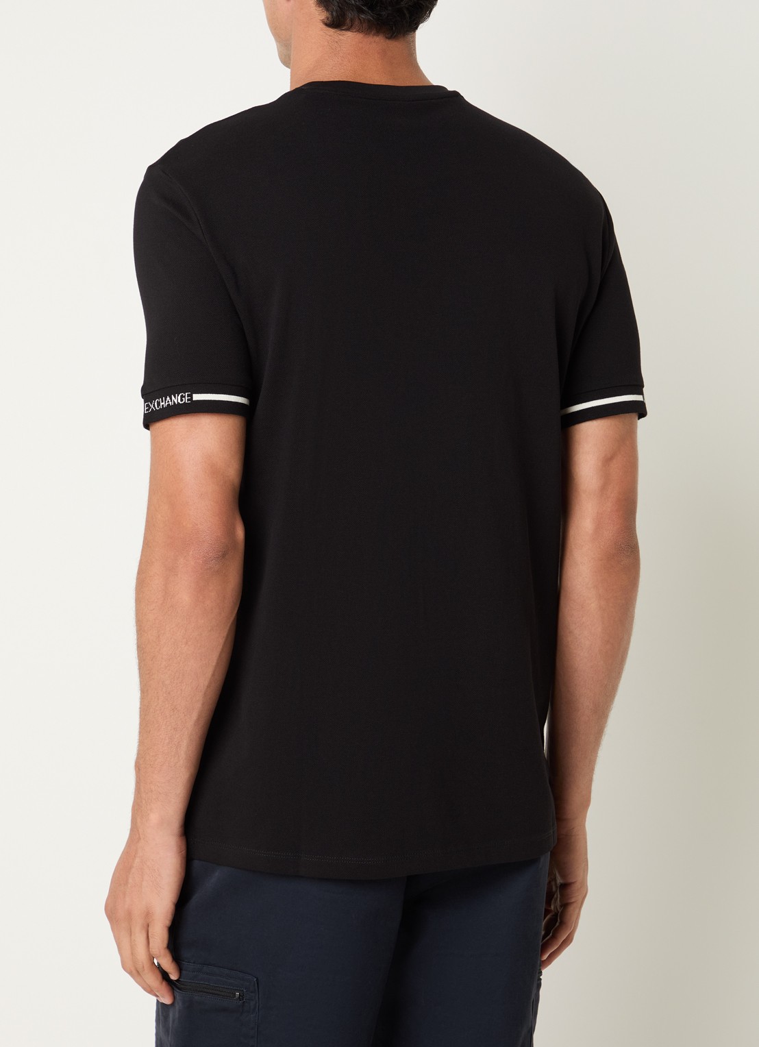 Armani T-shirt van piqué katoen - achterkant 2 zwart