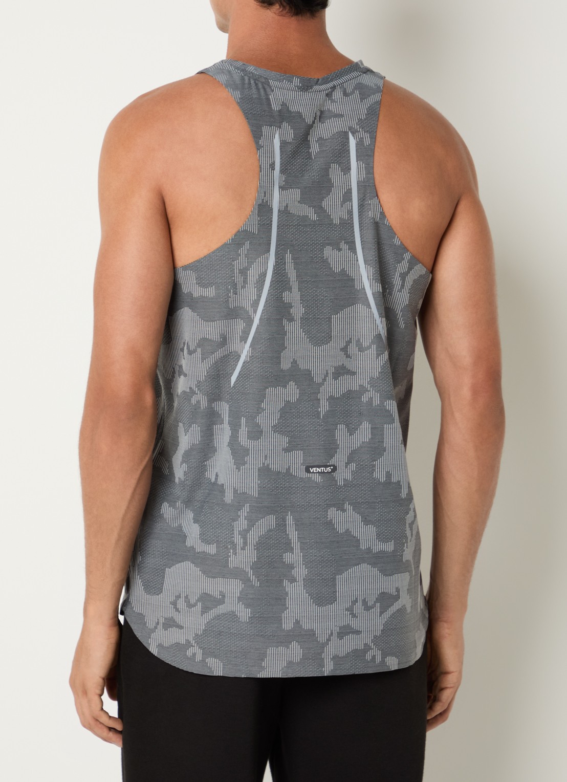 Armani Tanktop met logo en print - achterkant 3 donkergrijs