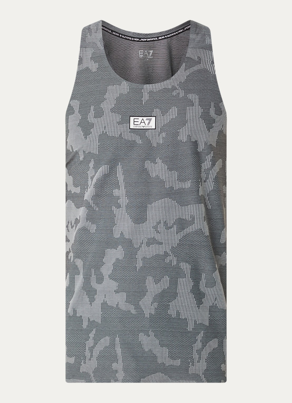 Armani Tanktop met logo en print - voorkant donkergrijs