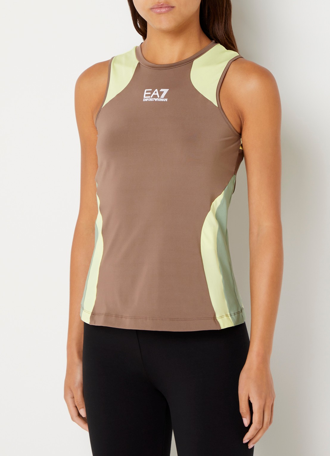 Armani Tanktop met logo - detail lichtbruin