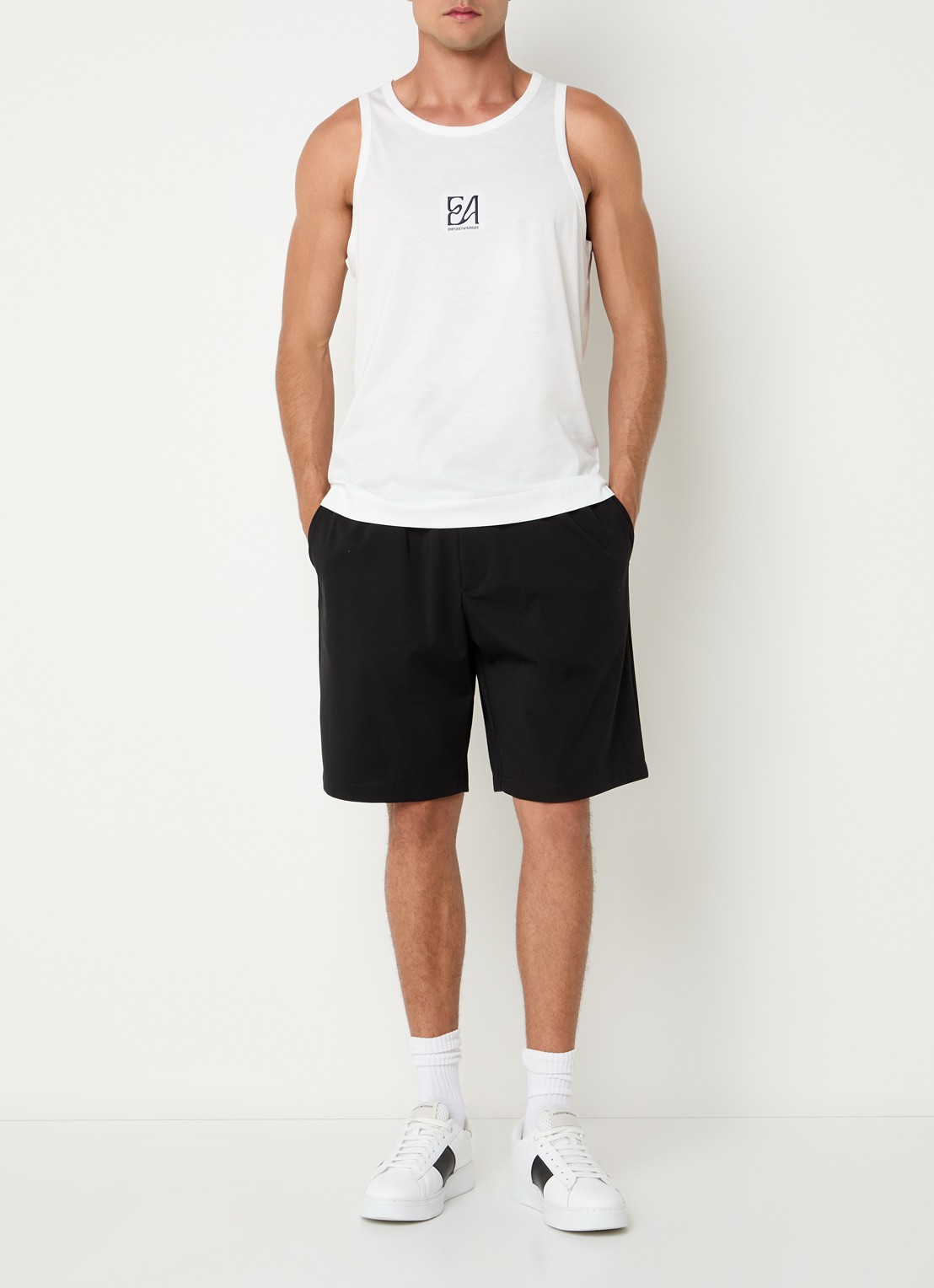 Armani Tanktop met logo - voorkant 3 wit