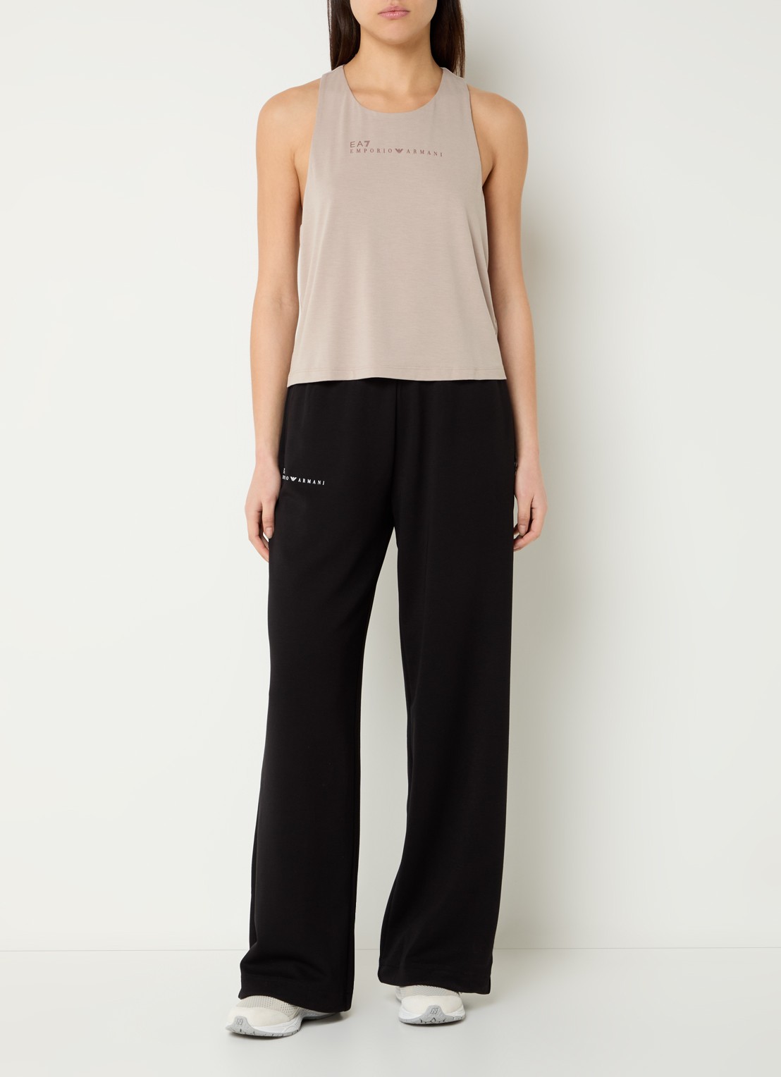 Armani Tanktop met logoband - voorkant 3 donkerbeige