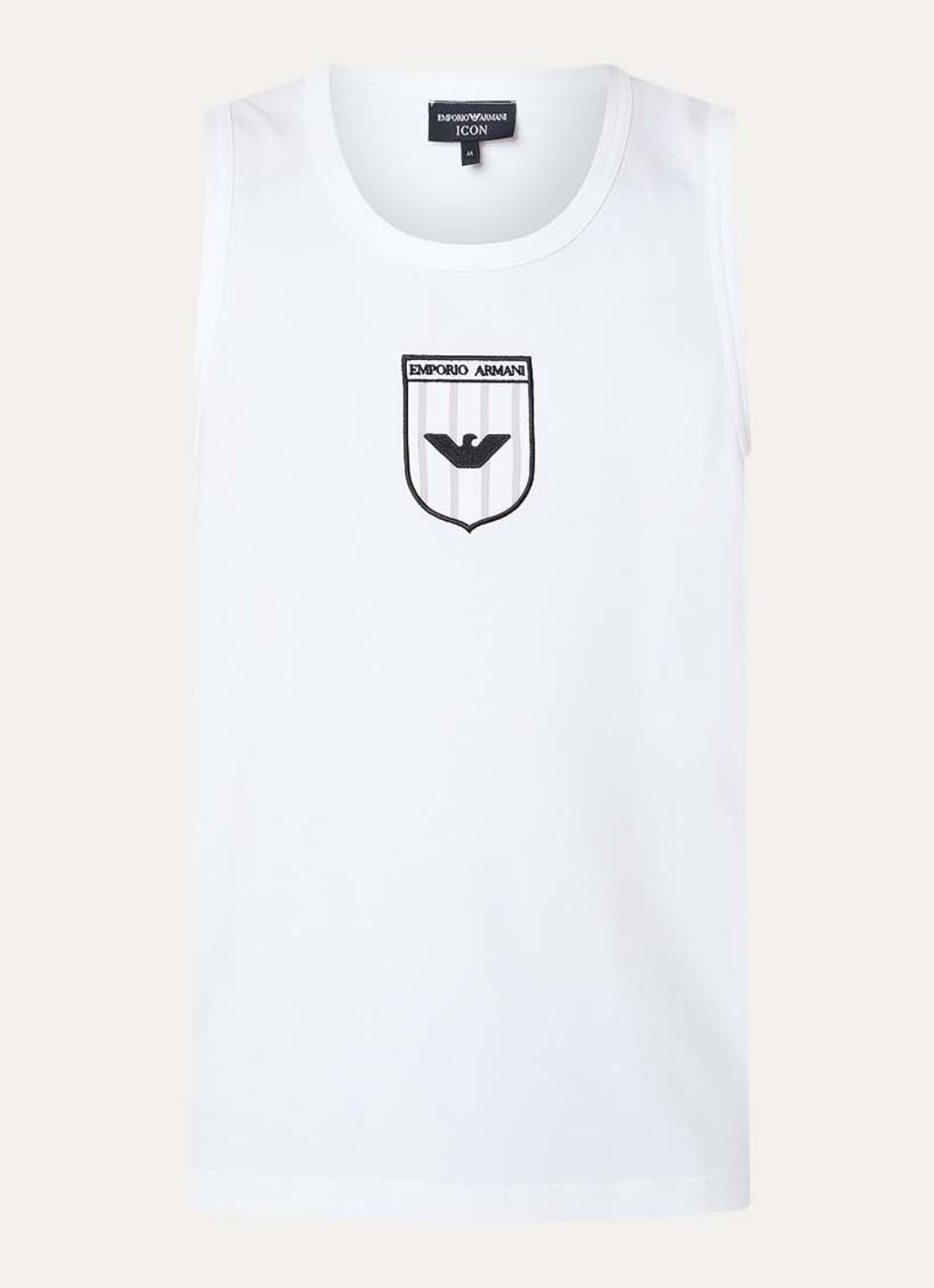 Armani Tanktop met ronde hals en logo - voorkant 2 wit