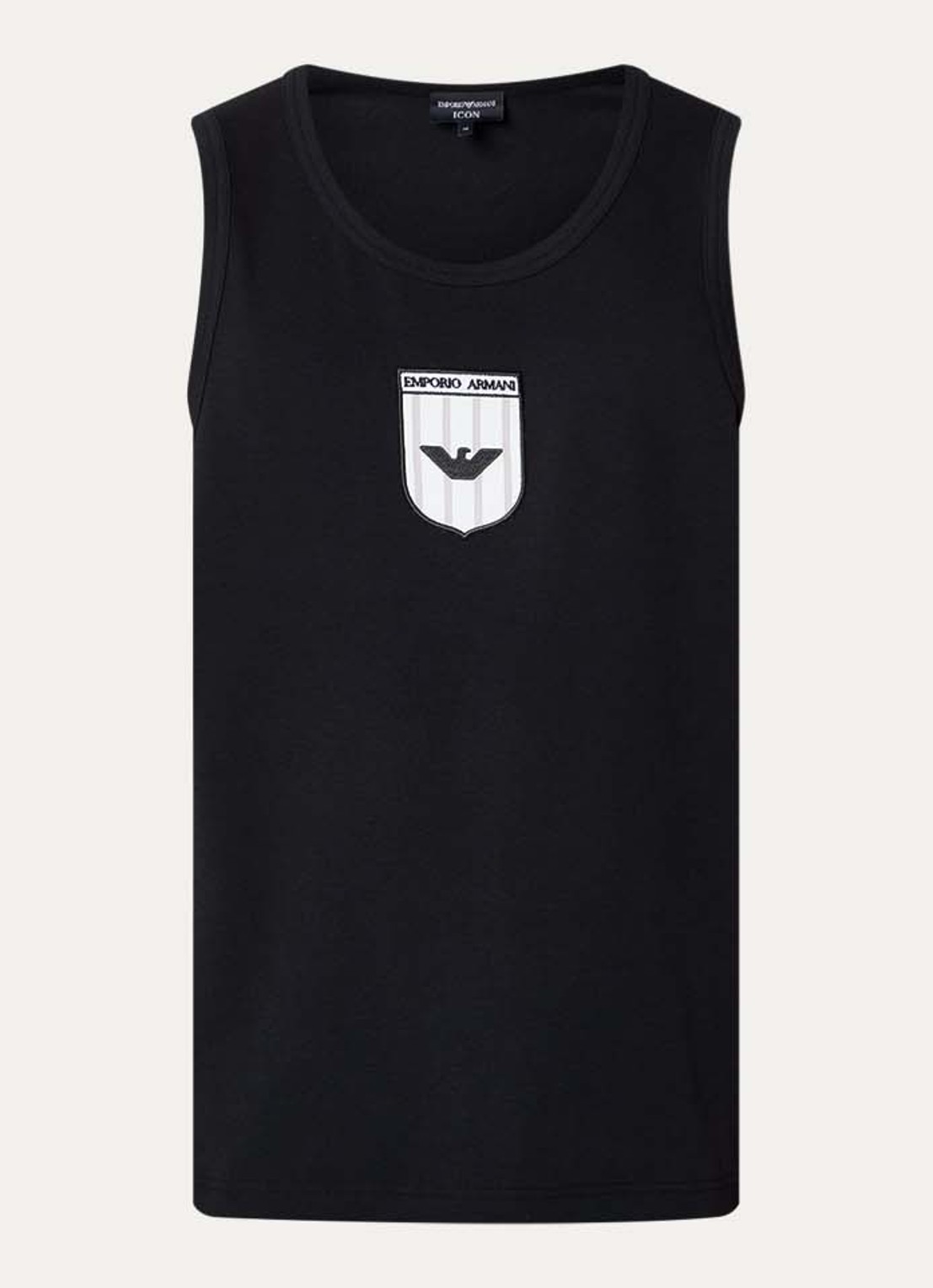 Armani Tanktop met ronde hals en logo - voorkant 3 grijs