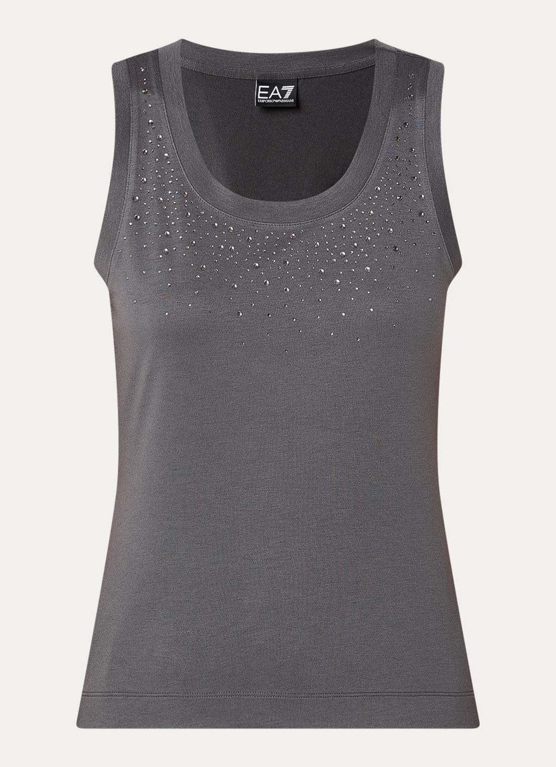 Armani Tanktop met strass  - voorkant 3 donkergrijs