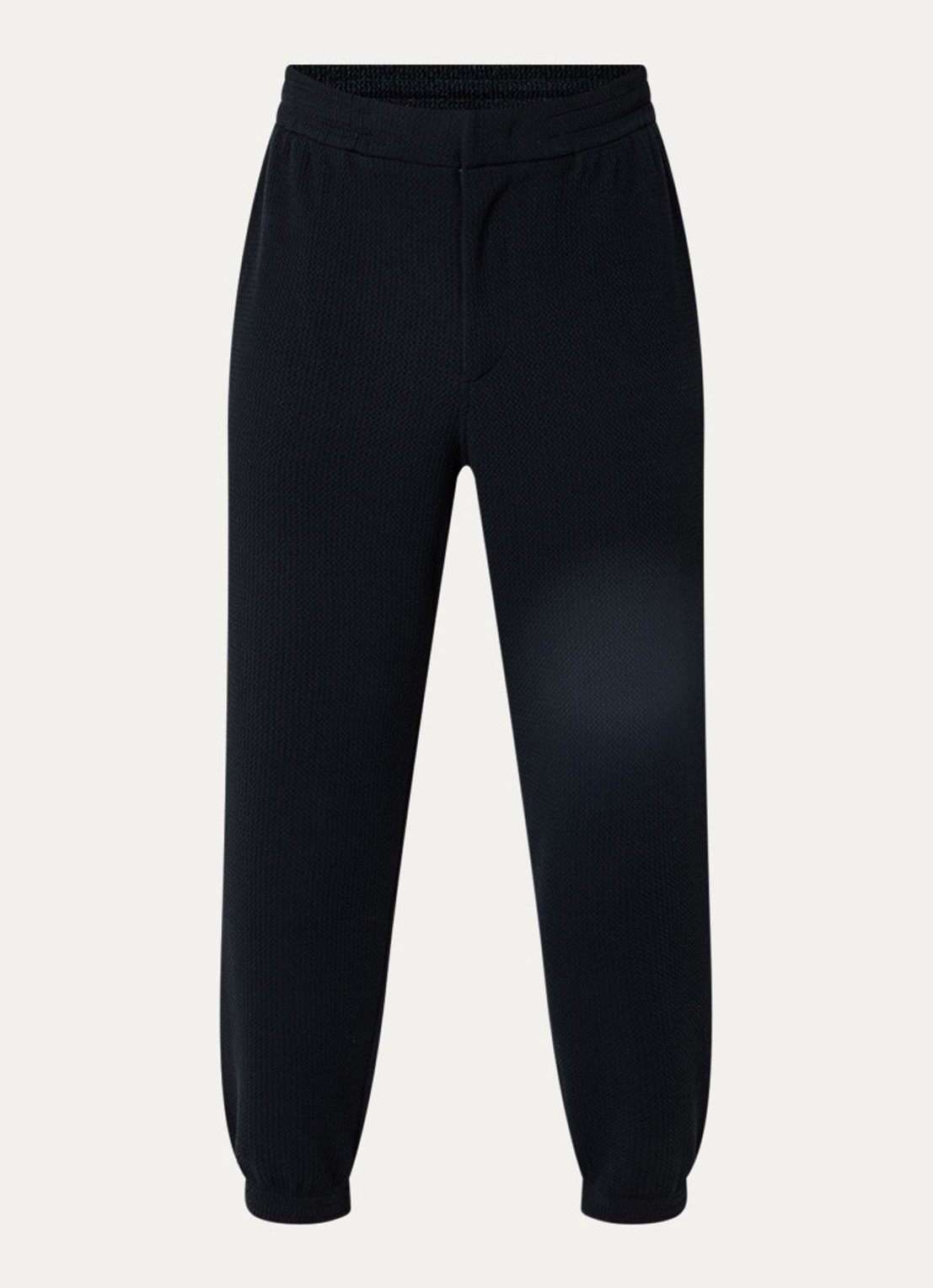 Armani Tapered fit broek met steekzakken en structuur - voorkant 3 donkerblauw
