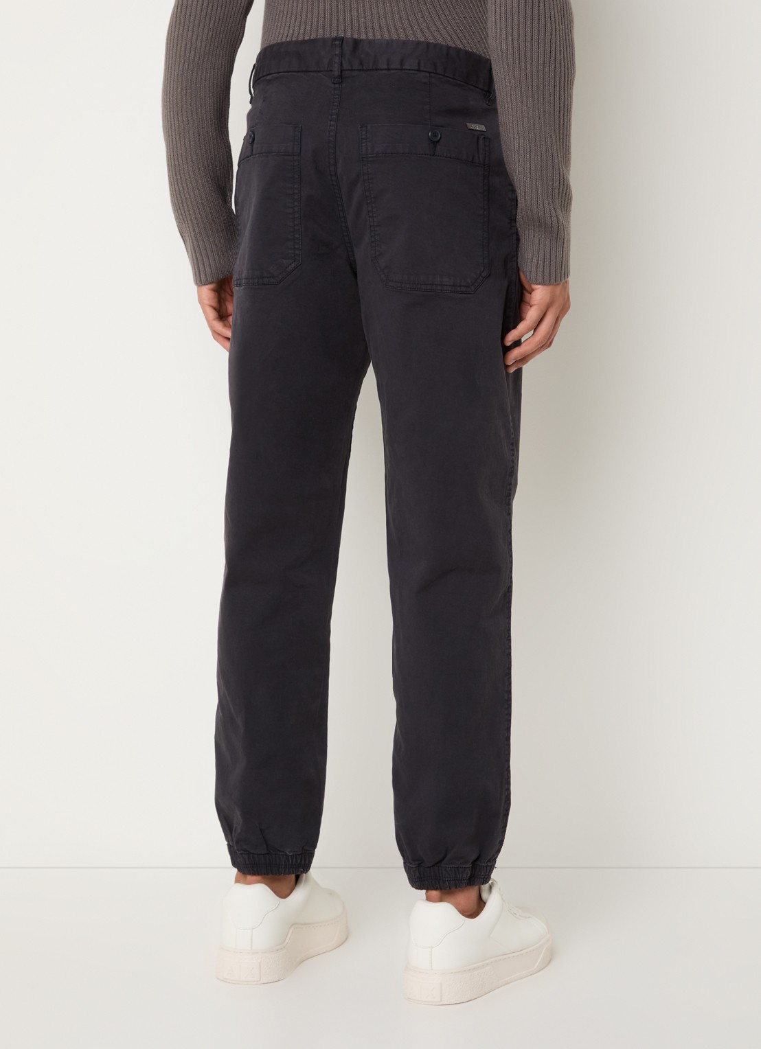 Armani Tapered fit broek met steekzakken - achterkant 5 donkerblauw