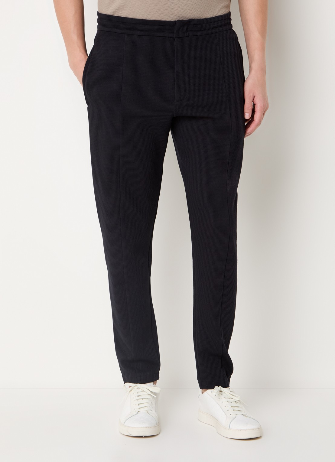 Armani Tapered fit broek met steekzakken - detail 2 donkerblauw