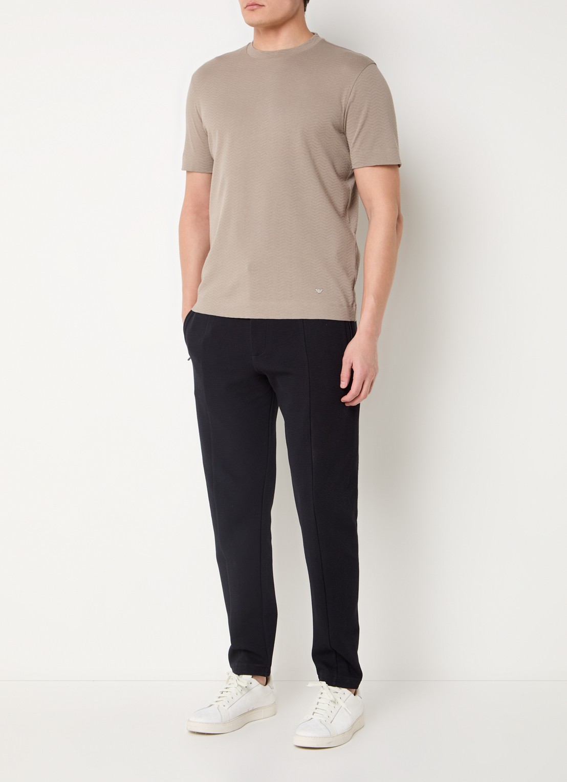 Armani Tapered fit broek met steekzakken - voorkant 5 donkerblauw
