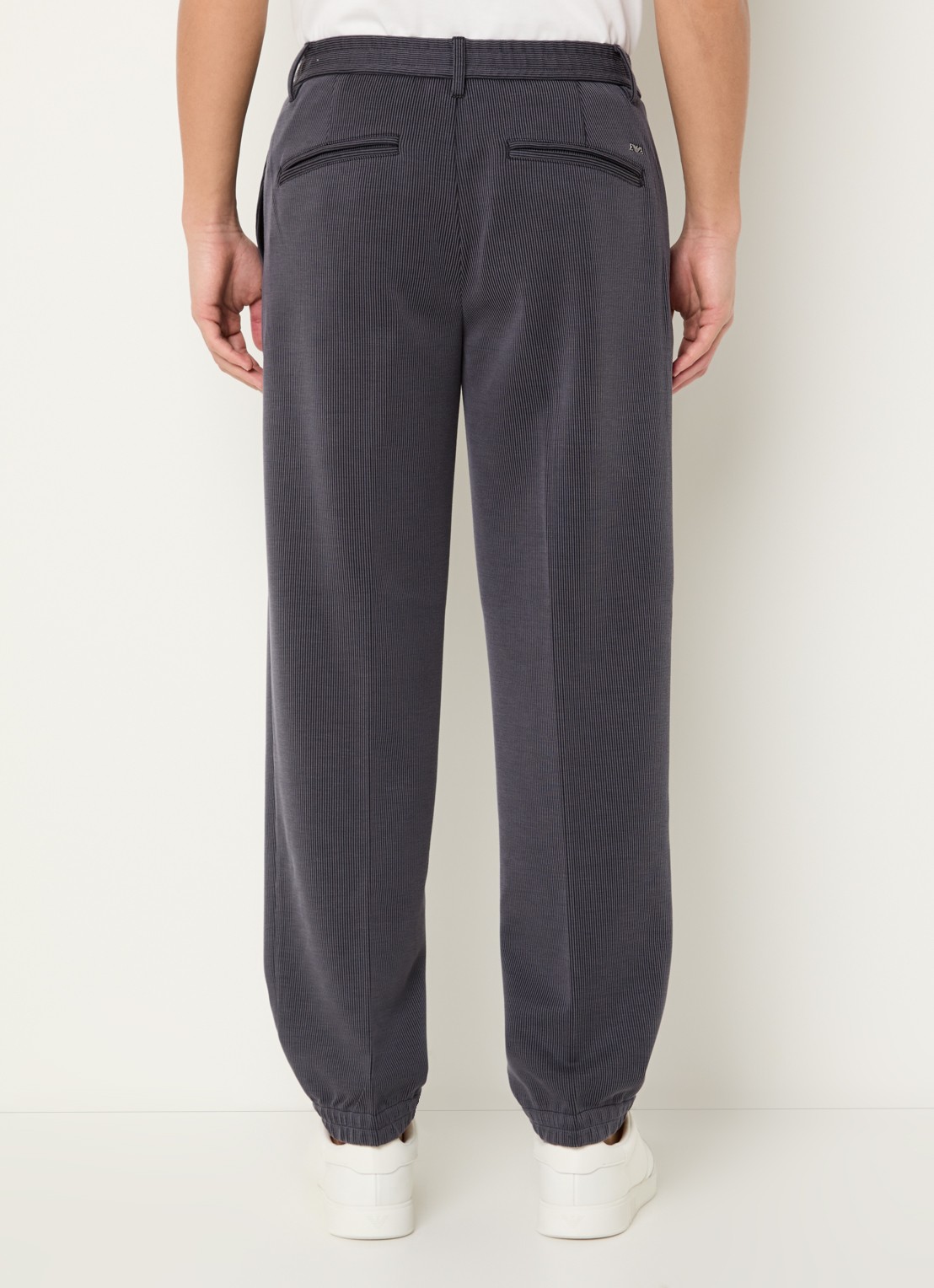 Armani Tapered fit broek met steekzakken - achterkant 5 donkergrijs