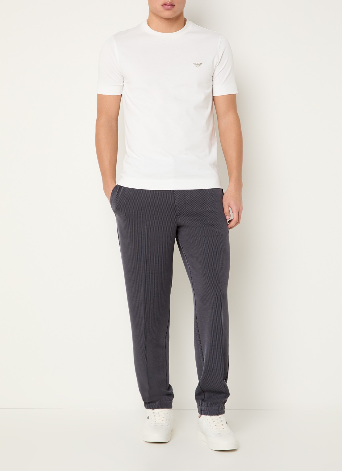 Armani Tapered fit broek met steekzakken - voorkant 2 donkergrijs