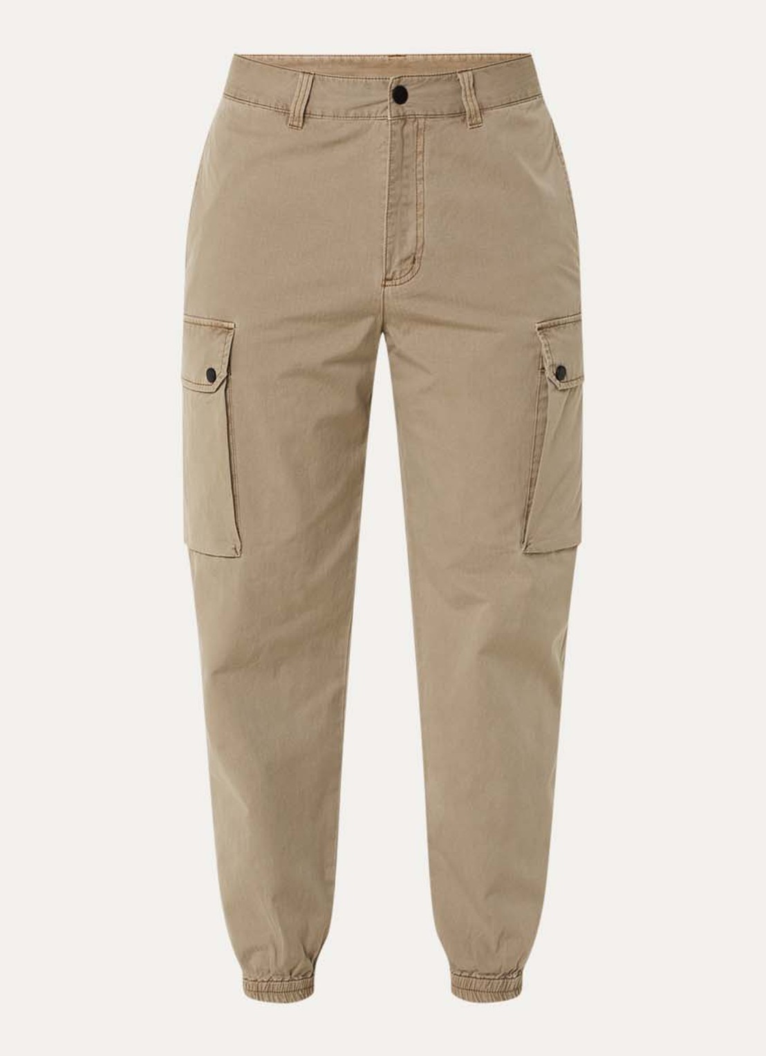 Armani Tapered fit cargobroek met klepzakken - voorkant 2 donkerbeige