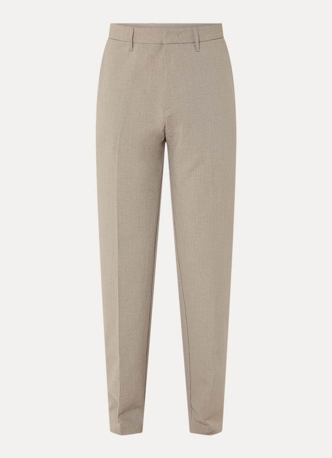 Armani Tapered fit chino met streepprint - voorkant khaki