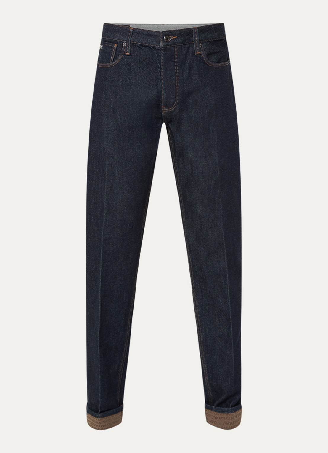 Armani Tapered fit jeans met donkere wassing - voorkant 3 indigo