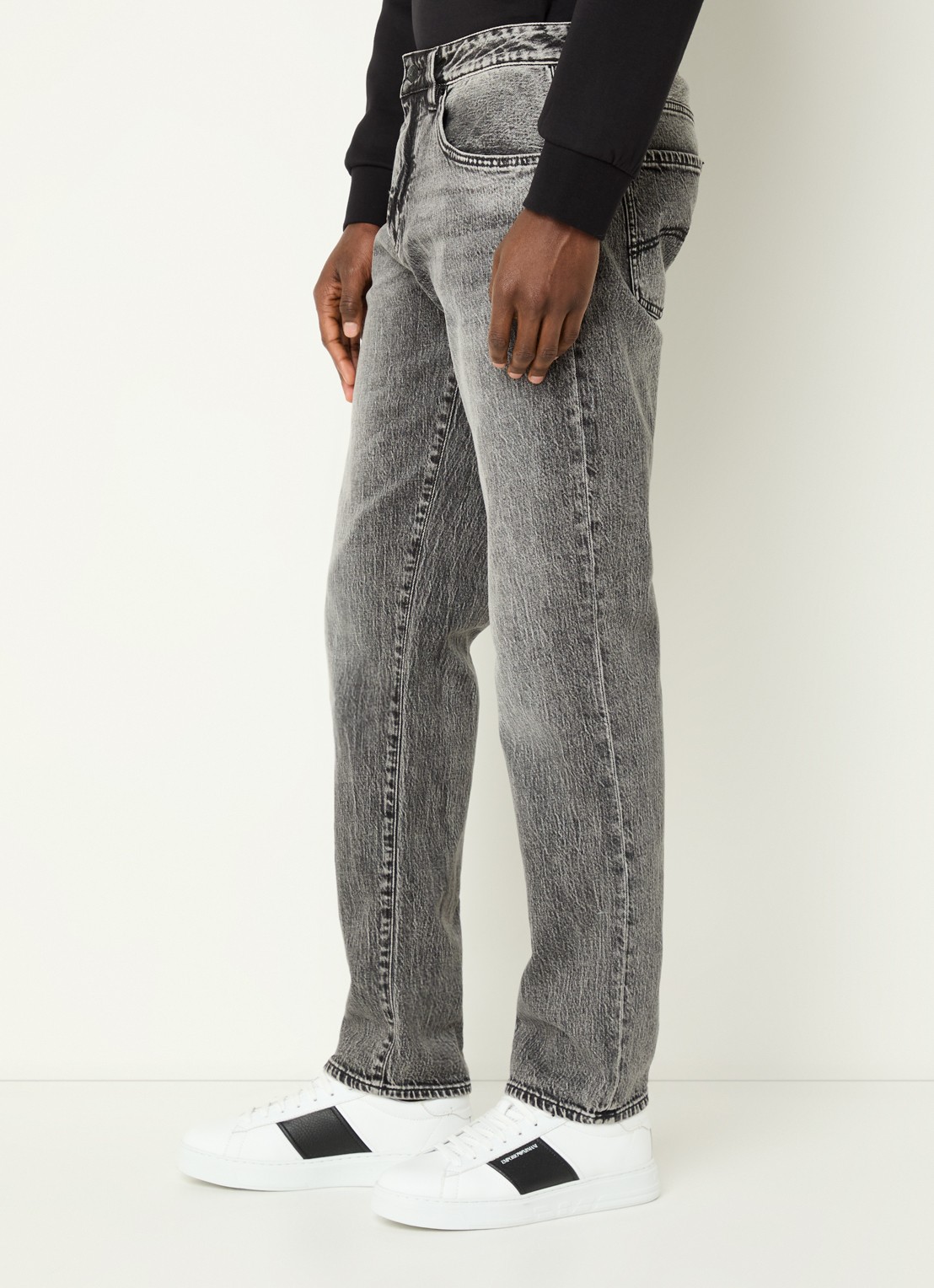 Armani Tapered fit jeans met steekzakken - detail 5 grijs