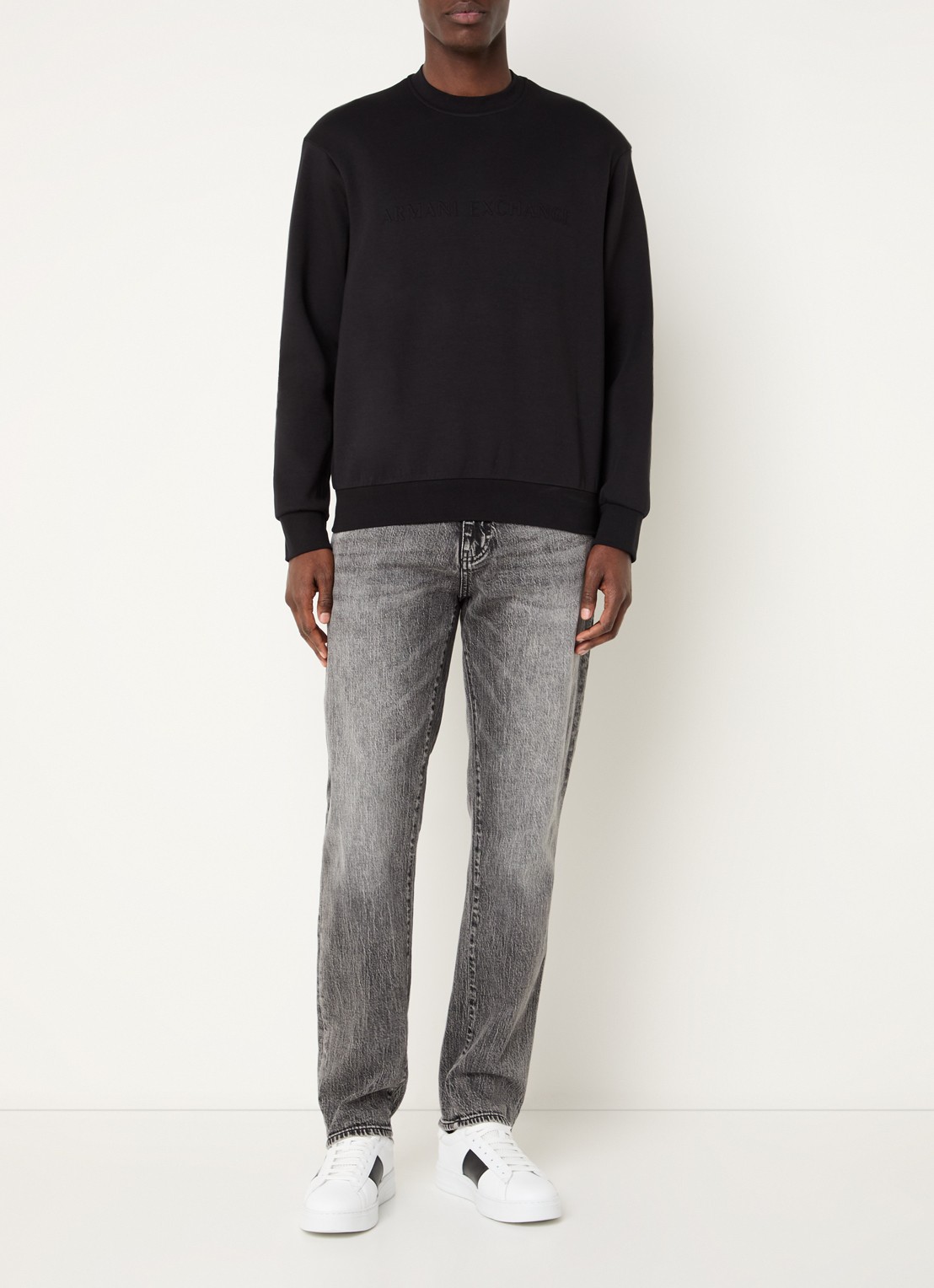 Armani Tapered fit jeans met steekzakken - voorkant 3 grijs