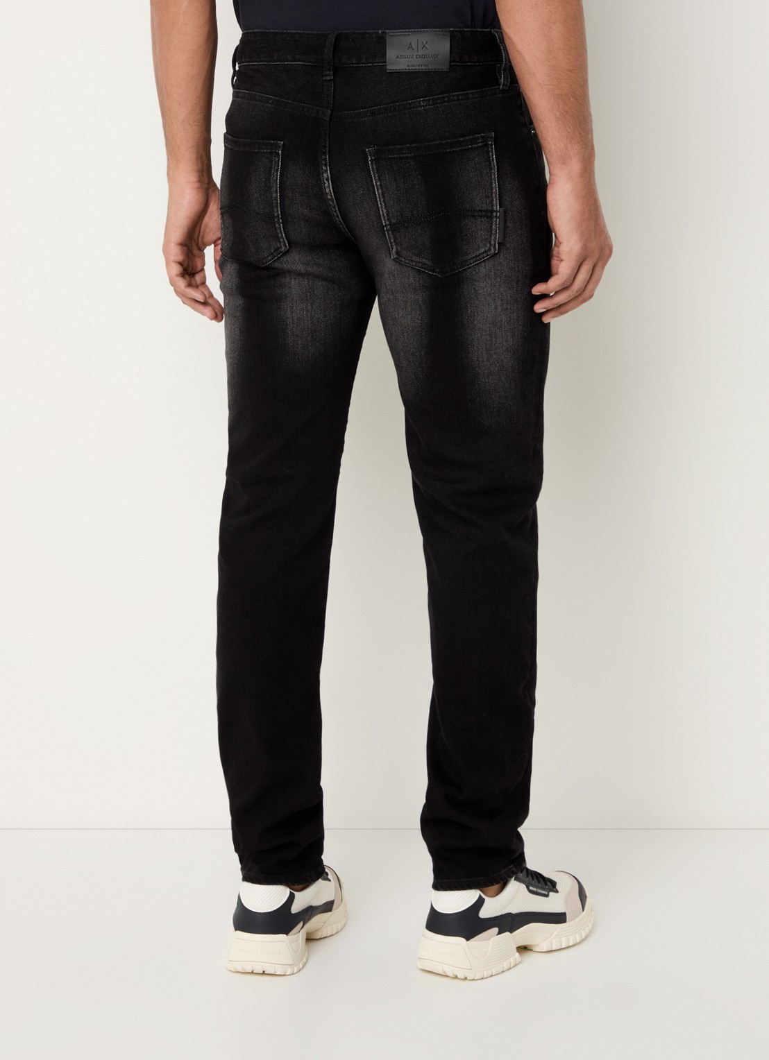 Armani Tapered fit jeans met steekzakken - achterkant 5 zwart