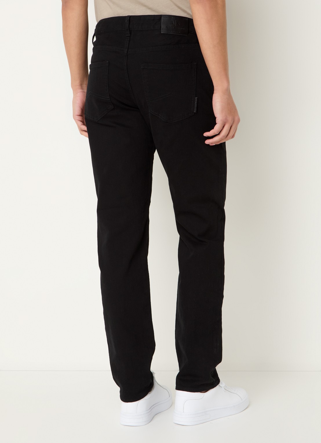 Armani Tapered fit jeans met steekzakken - achterkant diepzwart