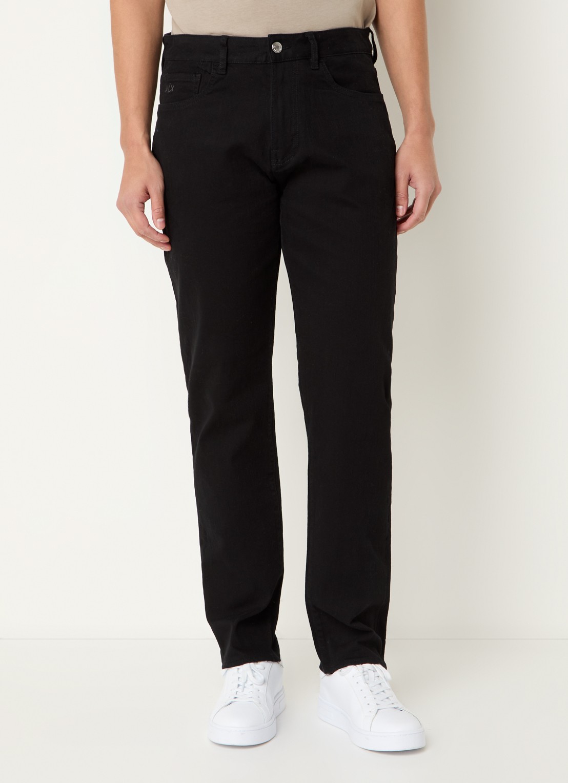 Armani Tapered fit jeans met steekzakken - detail 2 diepzwart