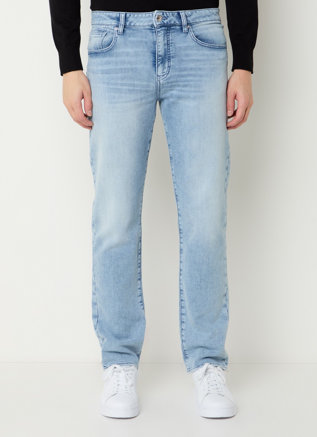 Armani Tapered fit jeans met steekzakken - detail 3 blauw