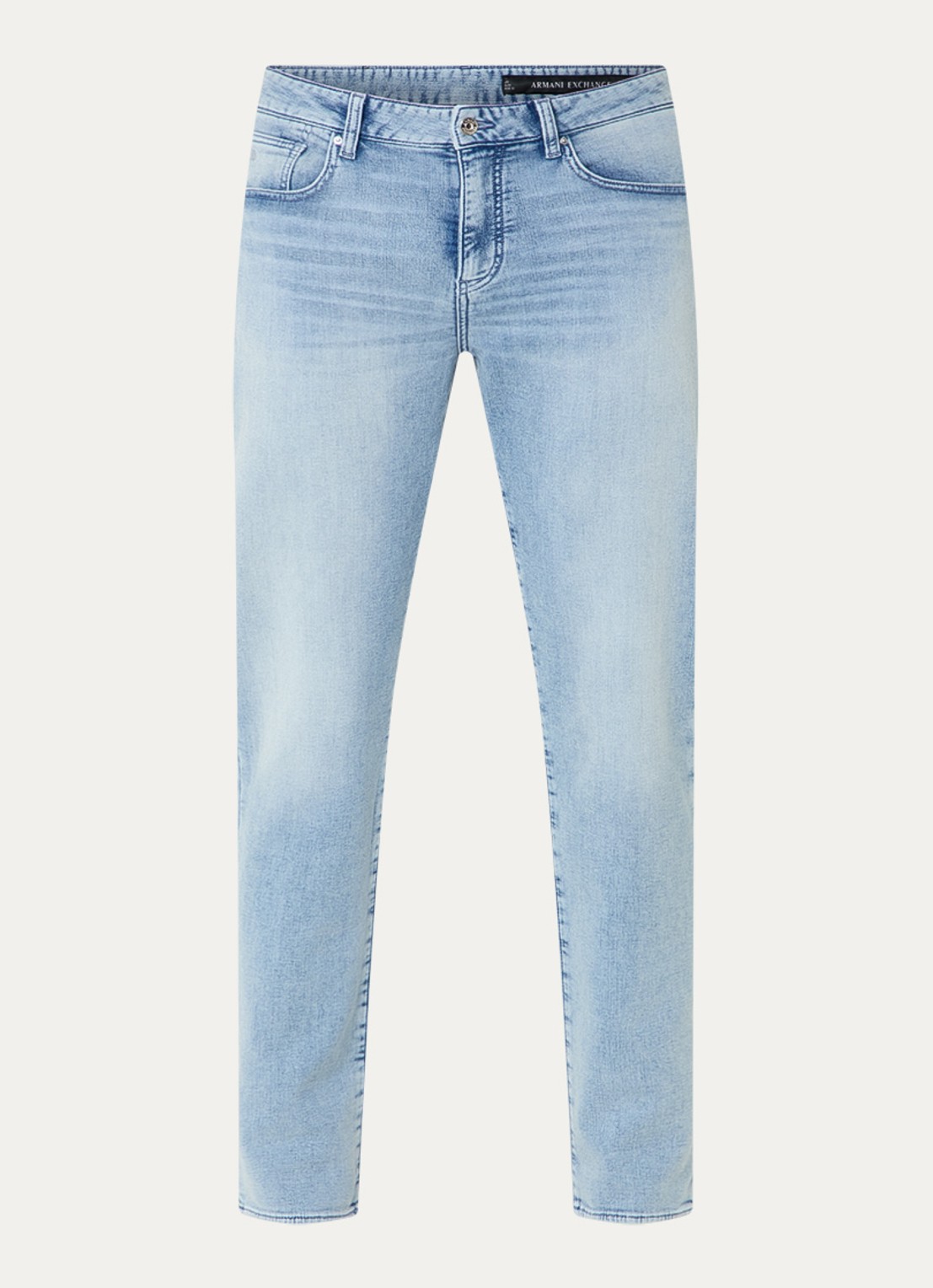 Armani Tapered fit jeans met steekzakken - voorkant blauw