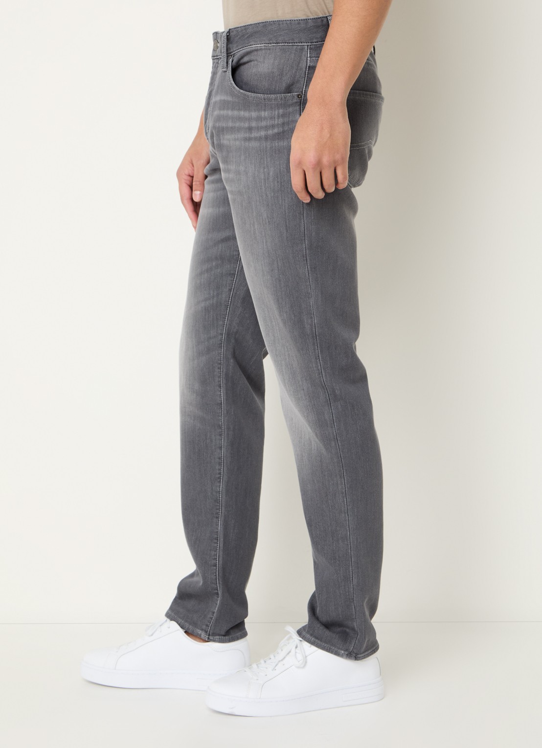 Armani Tapered fit jeans met steekzakken - detail 5 donkergrijs