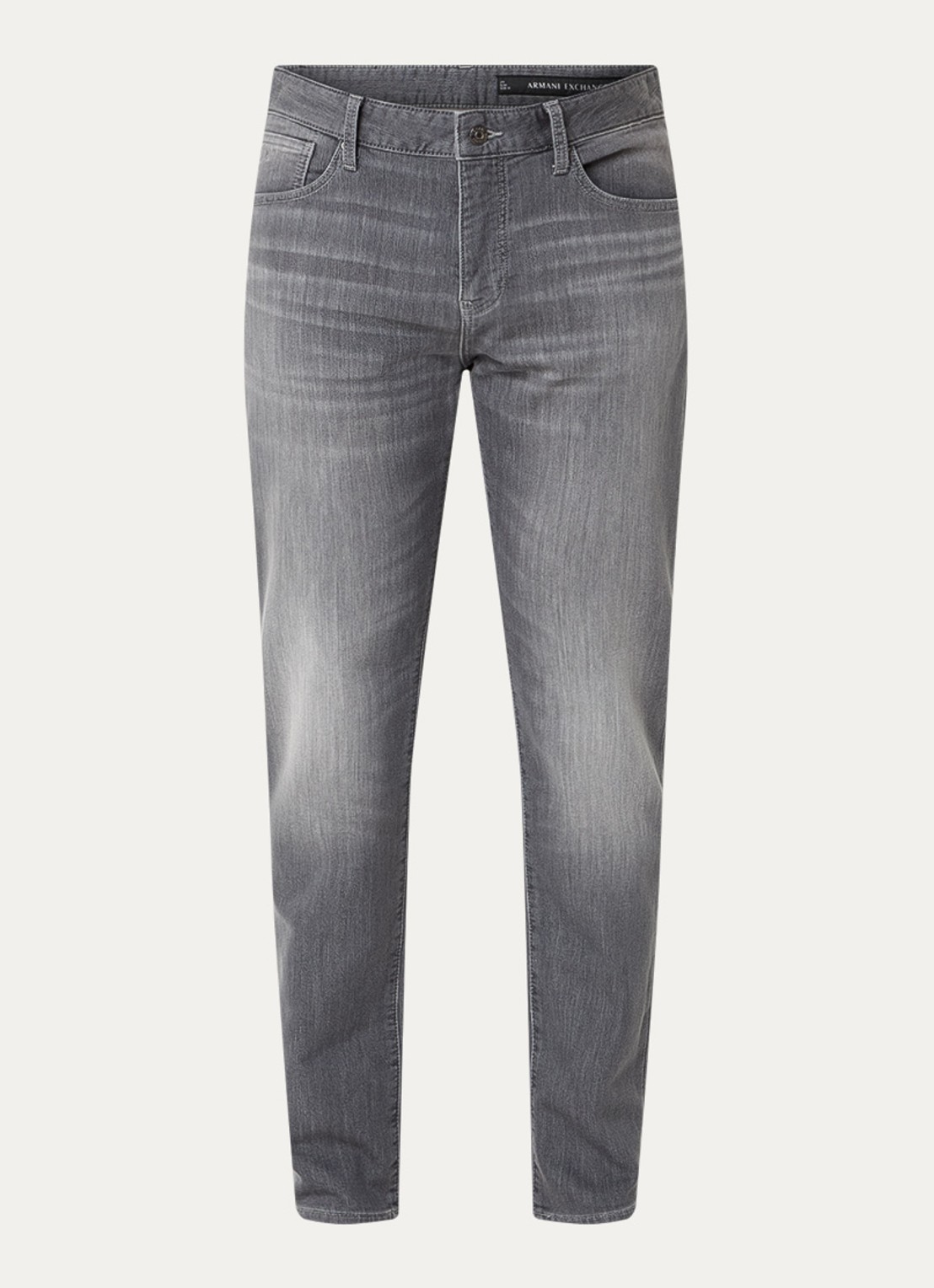 Armani Tapered fit jeans met steekzakken - voorkant donkergrijs