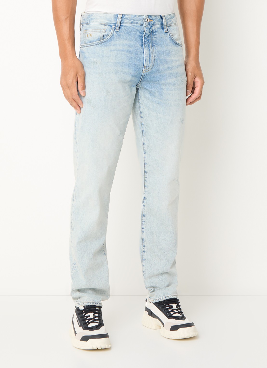 Armani Tapered fit jeans met steekzakken - detail 6 blue denim