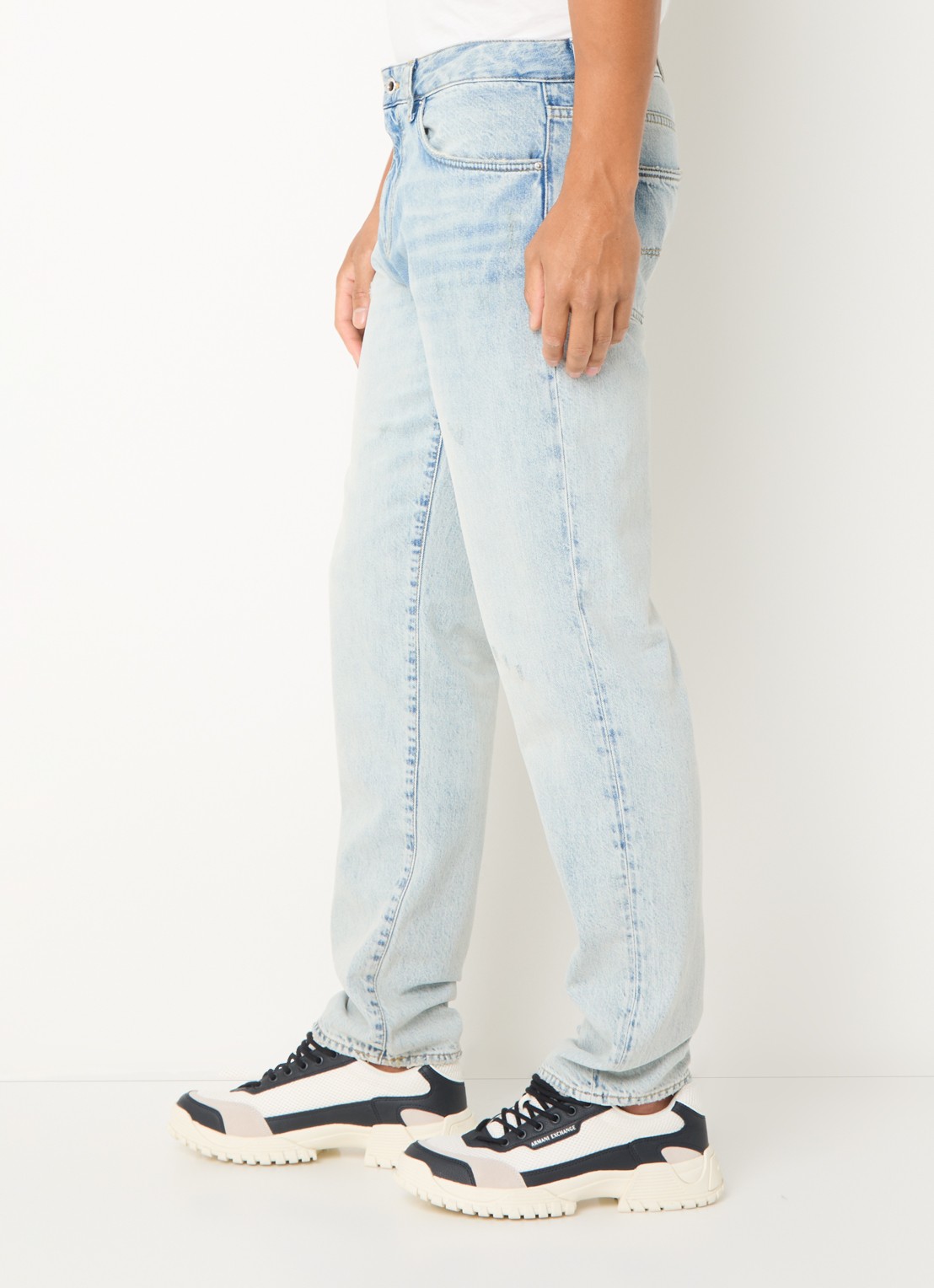Armani Tapered fit jeans met steekzakken - detail 7 blue denim