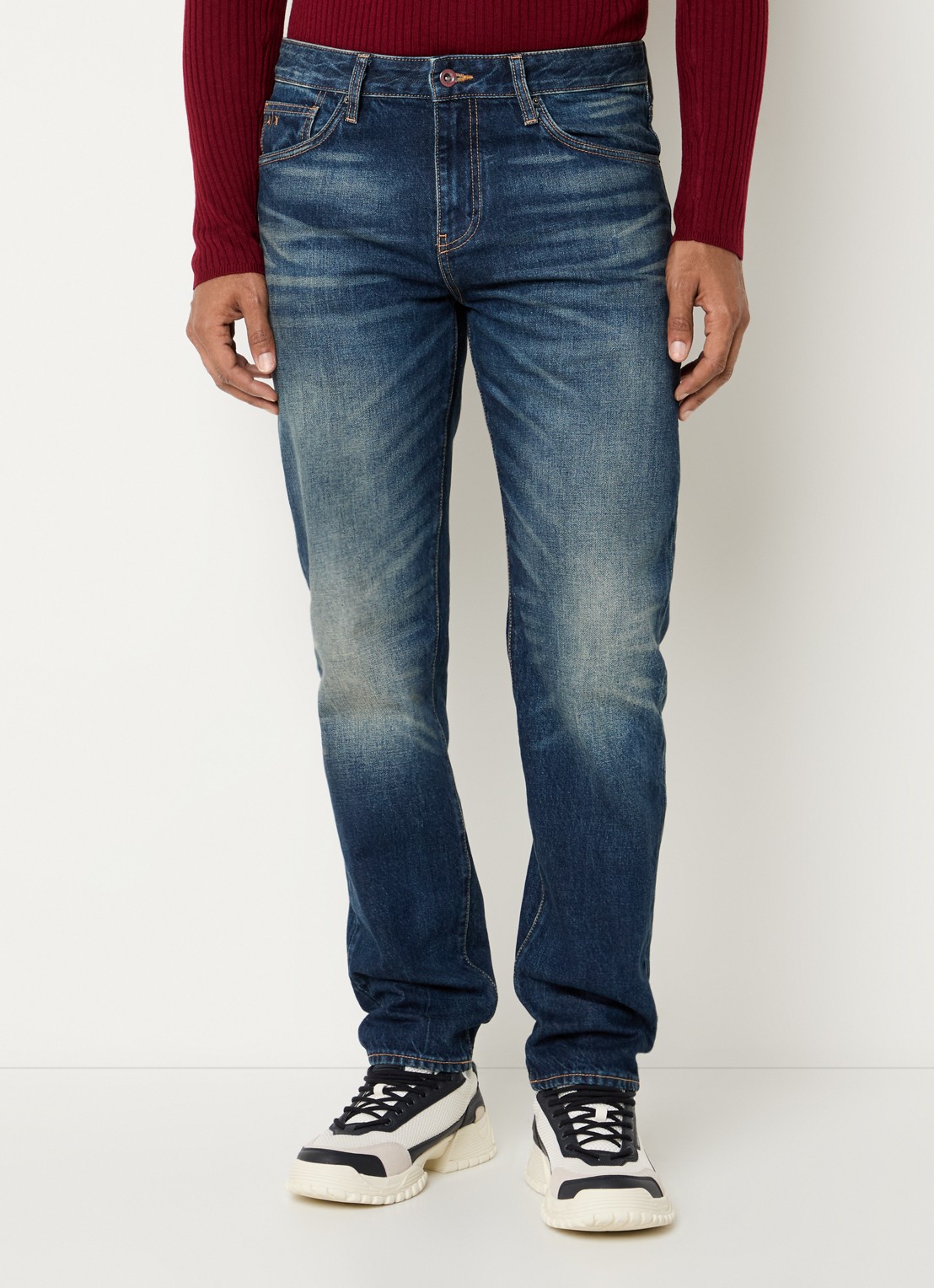Armani Tapered fit jeans met steekzakken - detail 8 blue denim