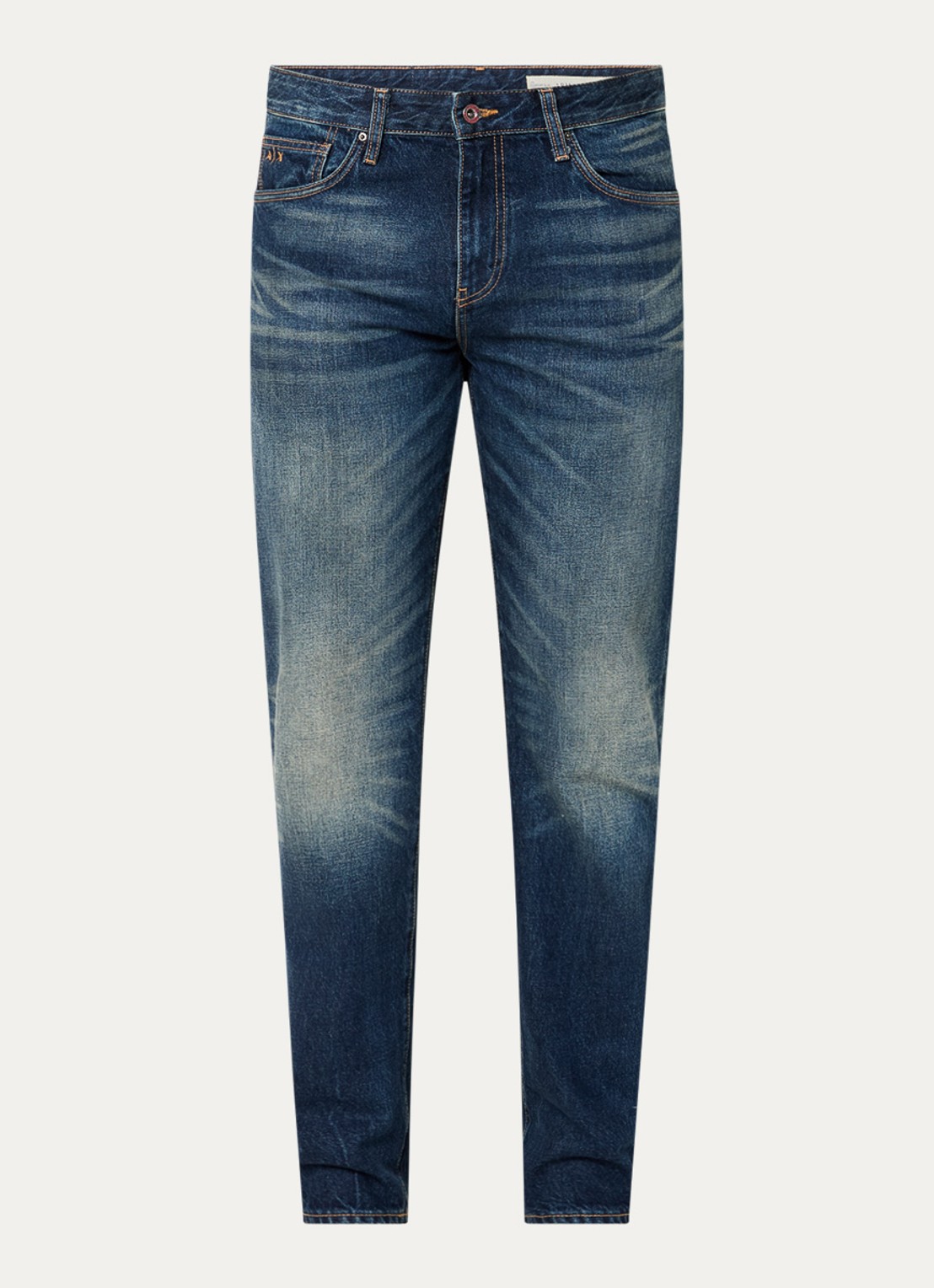 Armani Tapered fit jeans met steekzakken - voorkant 5 blue denim