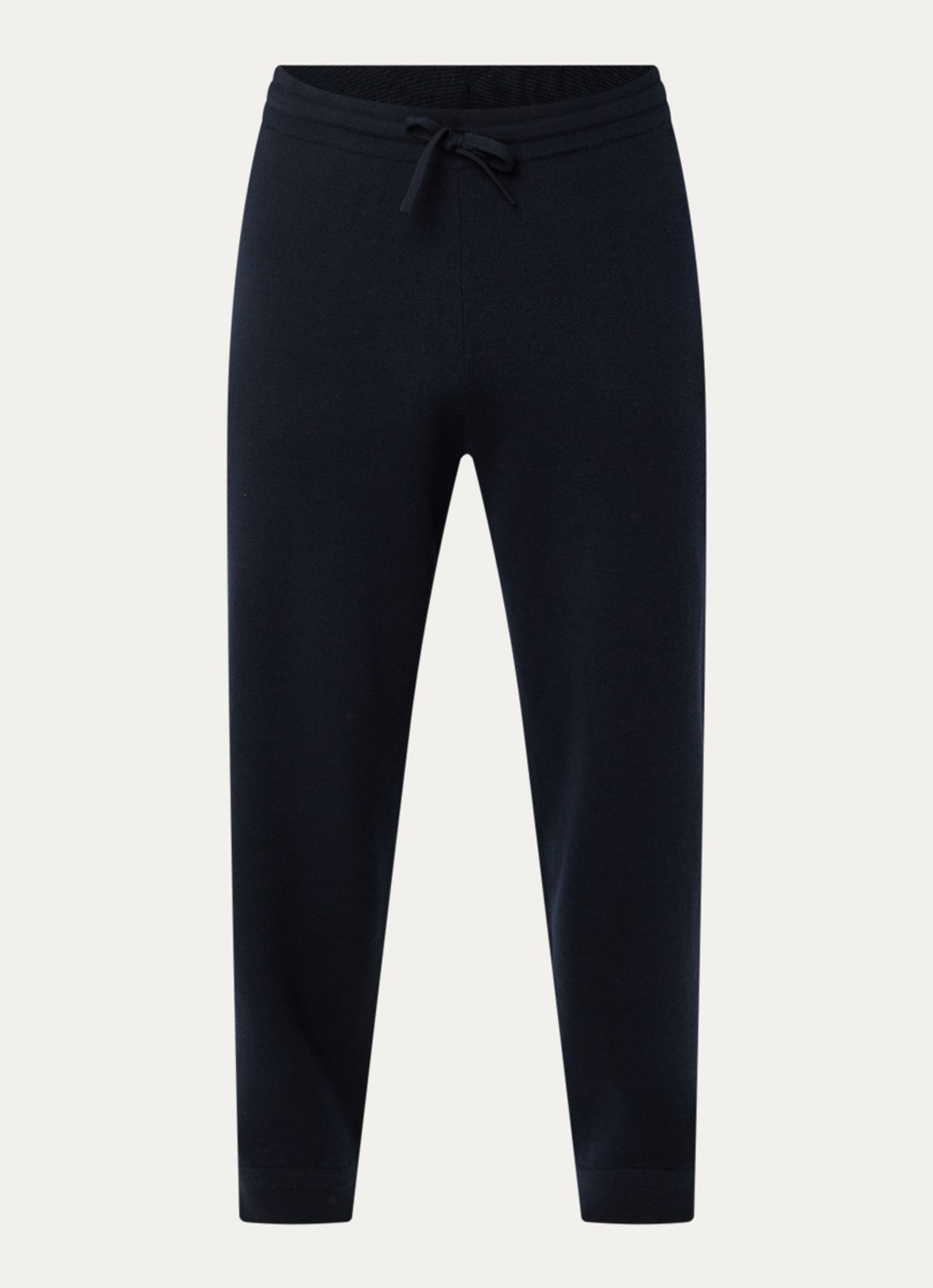 Armani Tapered fit joggingbroek in scheerwolblend - voorkant 4 donkerblauw
