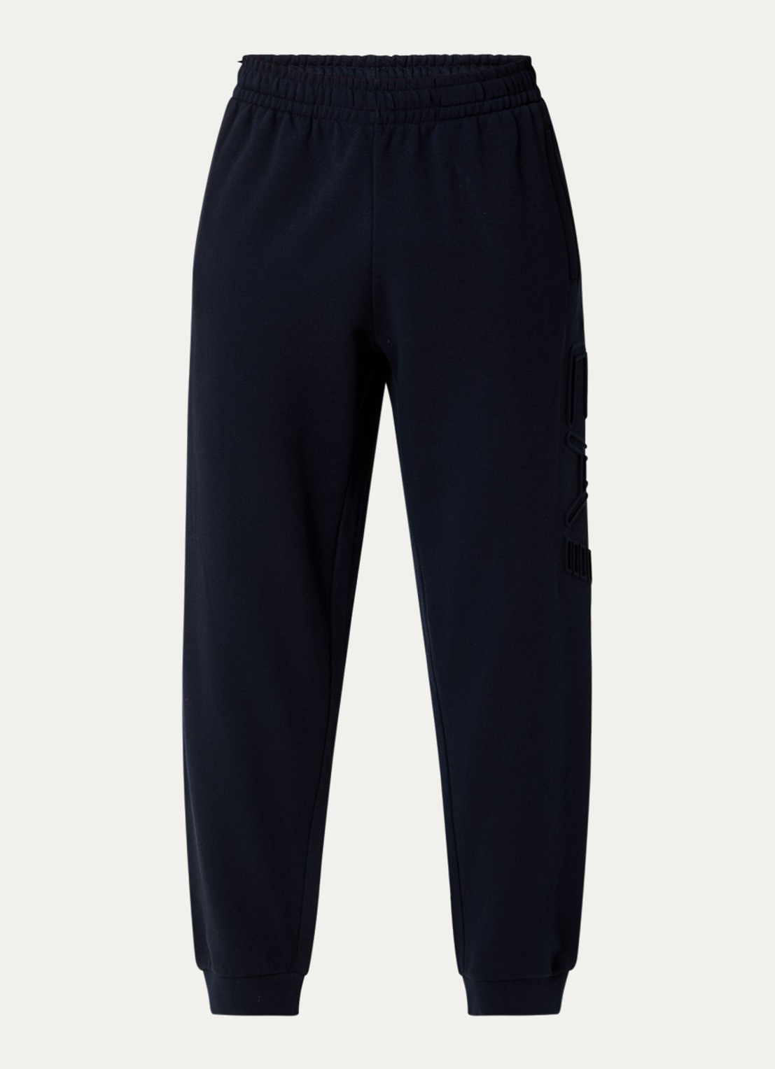 Armani Tapered fit joggingbroek met 3D logoprint - voorkant donkerblauw