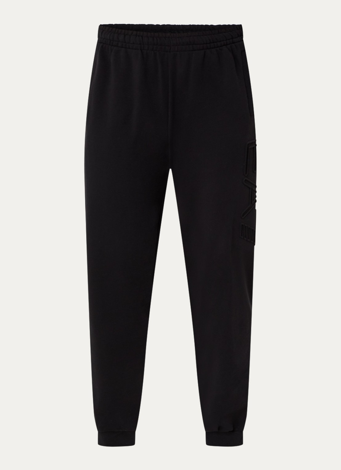 Armani Tapered fit joggingbroek met 3D logoprint - voorkant 4 zwart