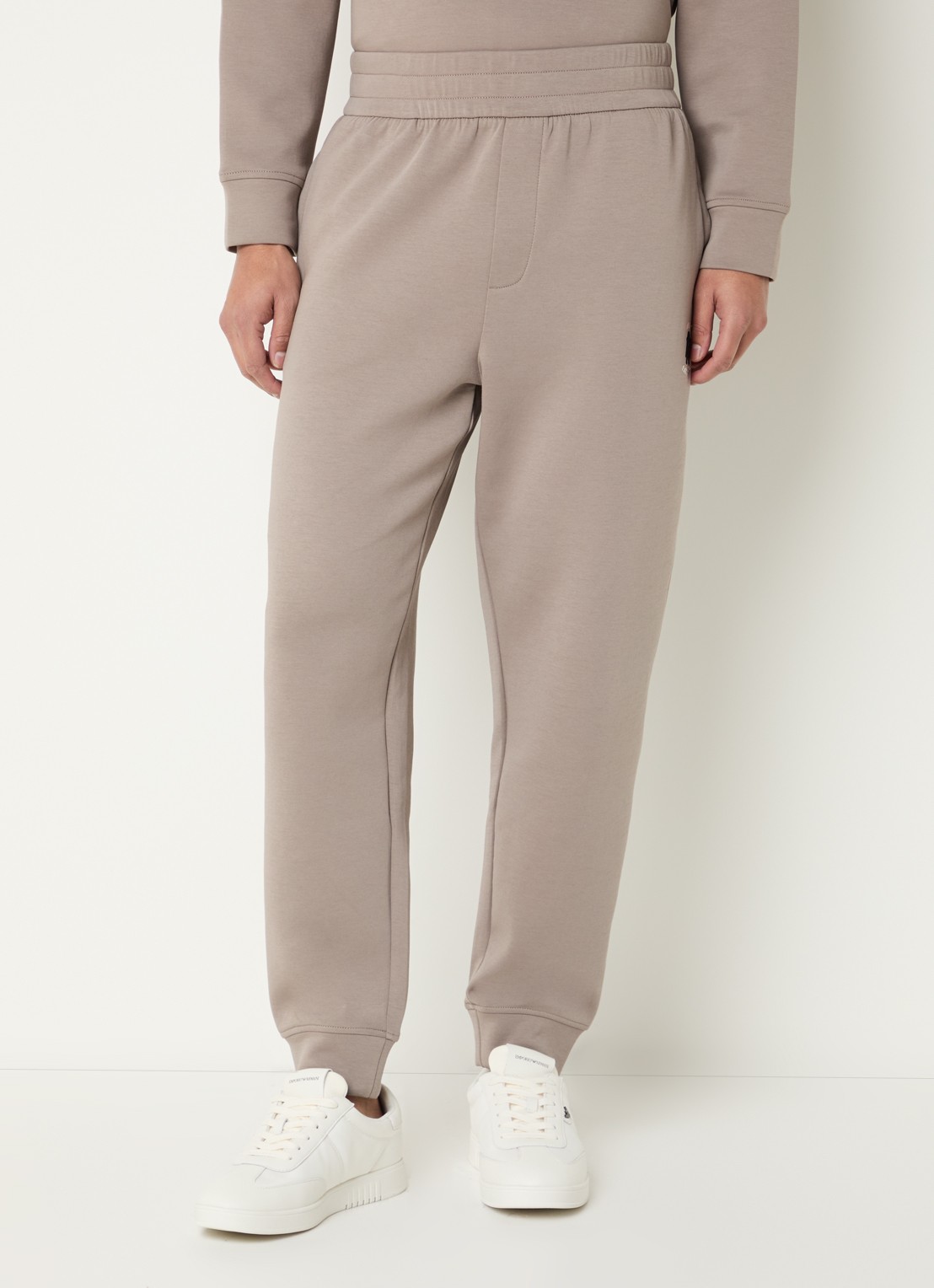 Armani Tapered fit joggingbroek met logo en steekzakken - detail 2 zand