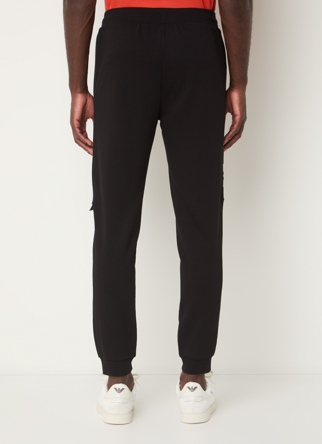 Armani Tapered fit joggingbroek met logo en steekzakken - achterkant 5 zwart