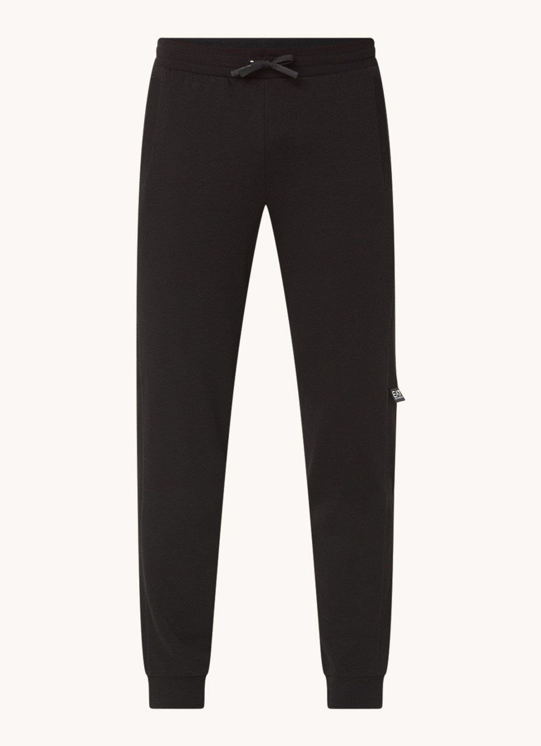 Armani Tapered fit joggingbroek met logo en steekzakken - voorkant 3 zwart