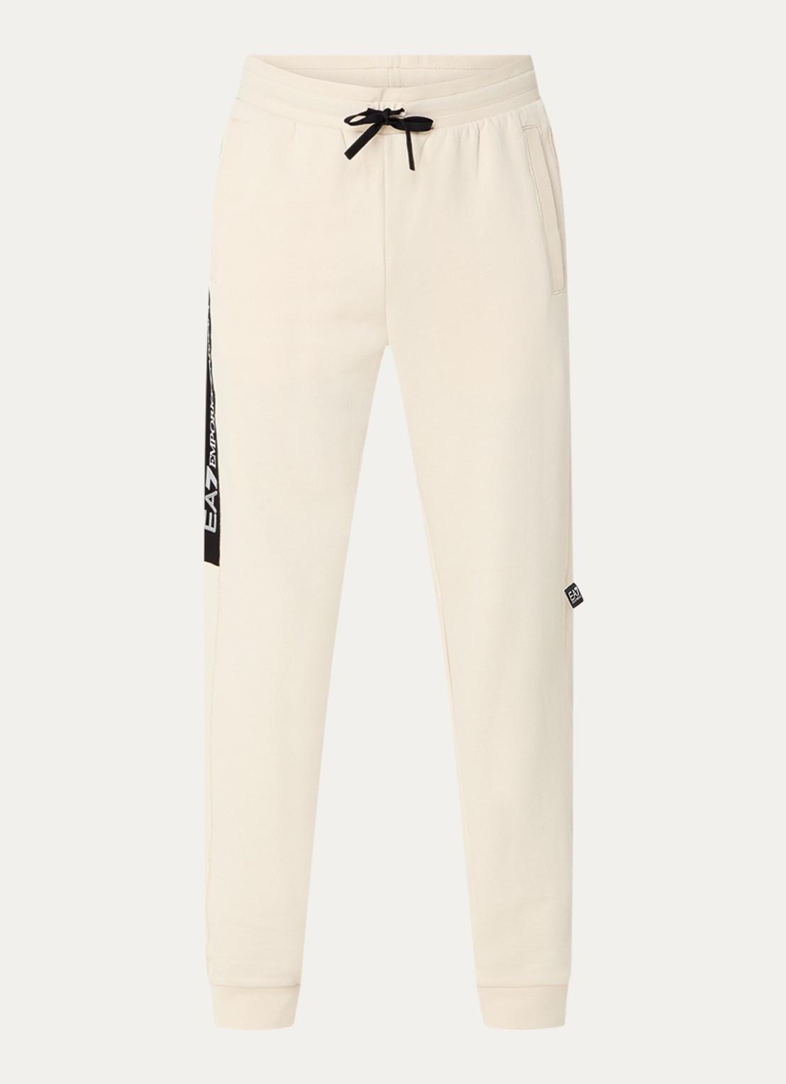 Armani Tapered fit joggingbroek met logo en steekzakken - voorkant 3 beige