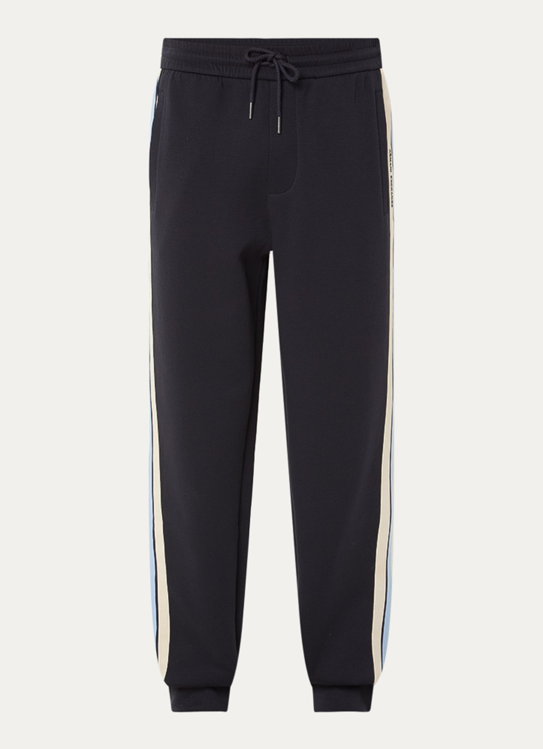 Armani Tapered fit joggingbroek met logo - voorkant 4 donkerblauw
