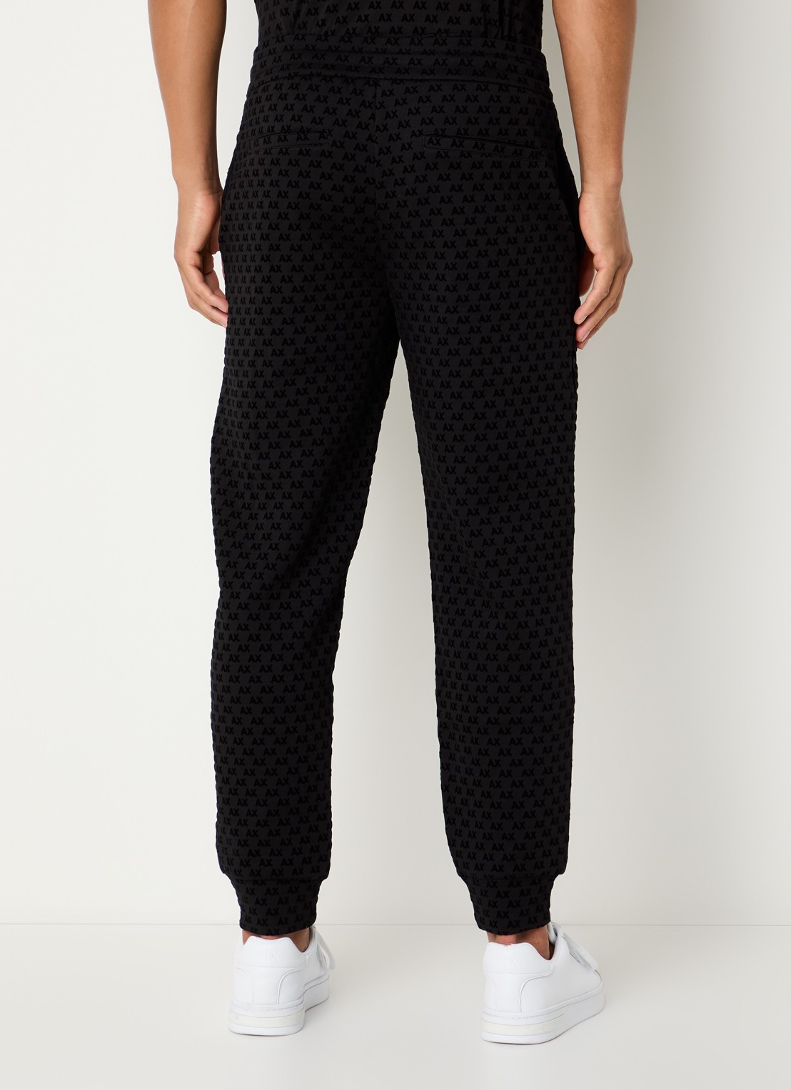 Armani Tapered fit joggingbroek met logo - achterkant 3 zwart