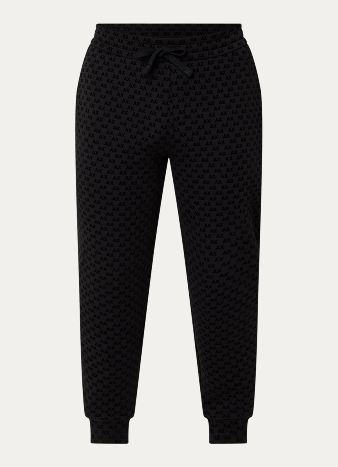 Armani Tapered fit joggingbroek met logo - voorkant 4 zwart