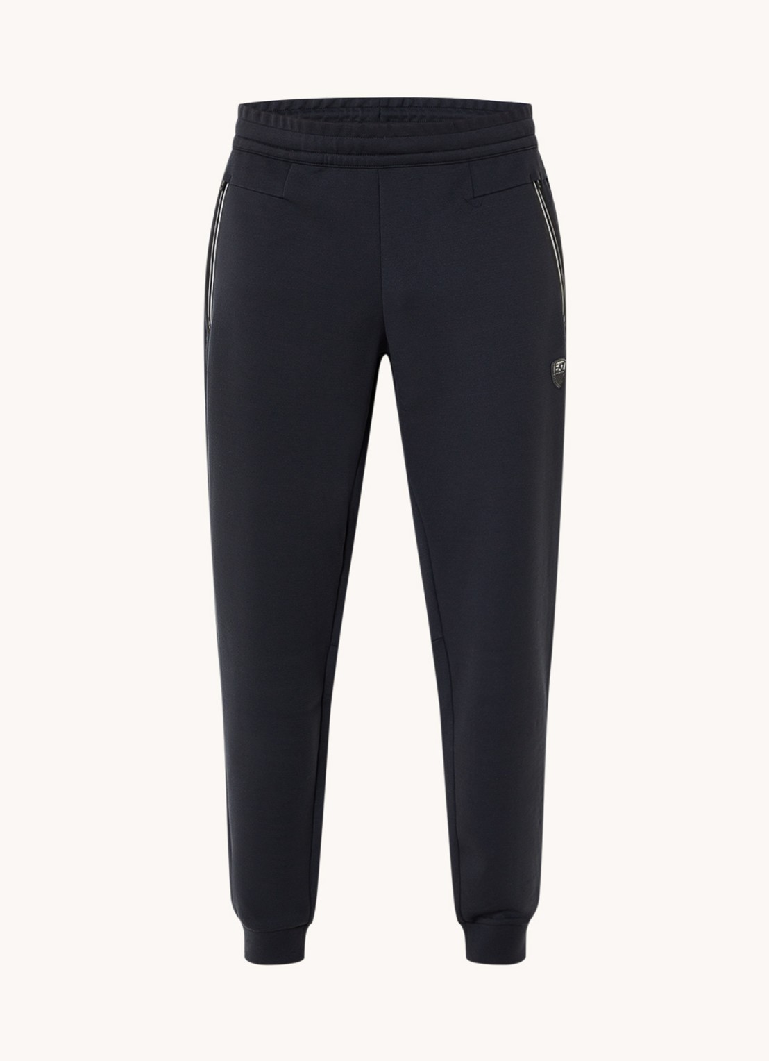 Armani Tapered fit joggingbroek met logo - voorkant donkerblauw