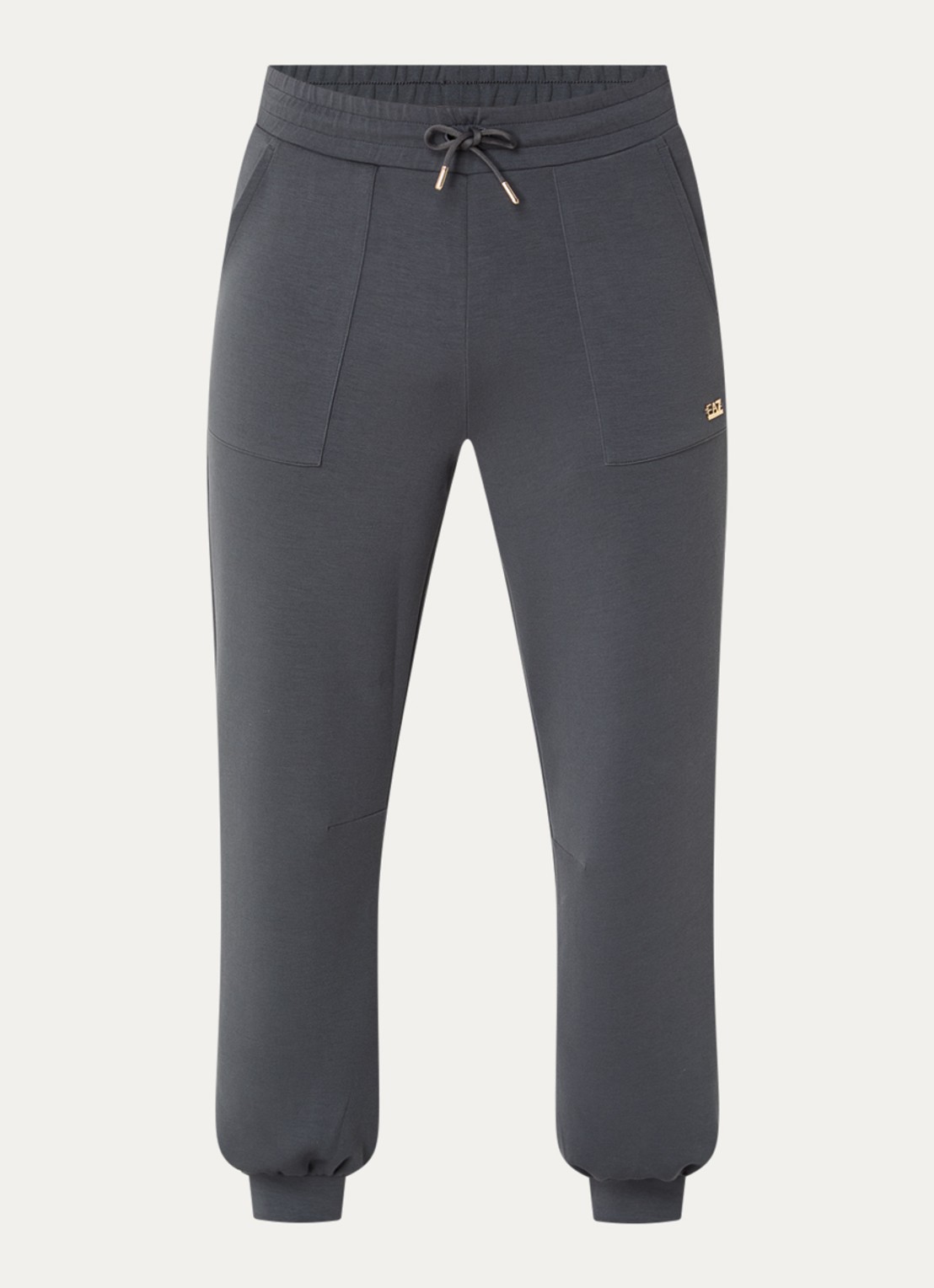 Armani Tapered fit joggingbroek met logo - voorkant 4 donkergrijs